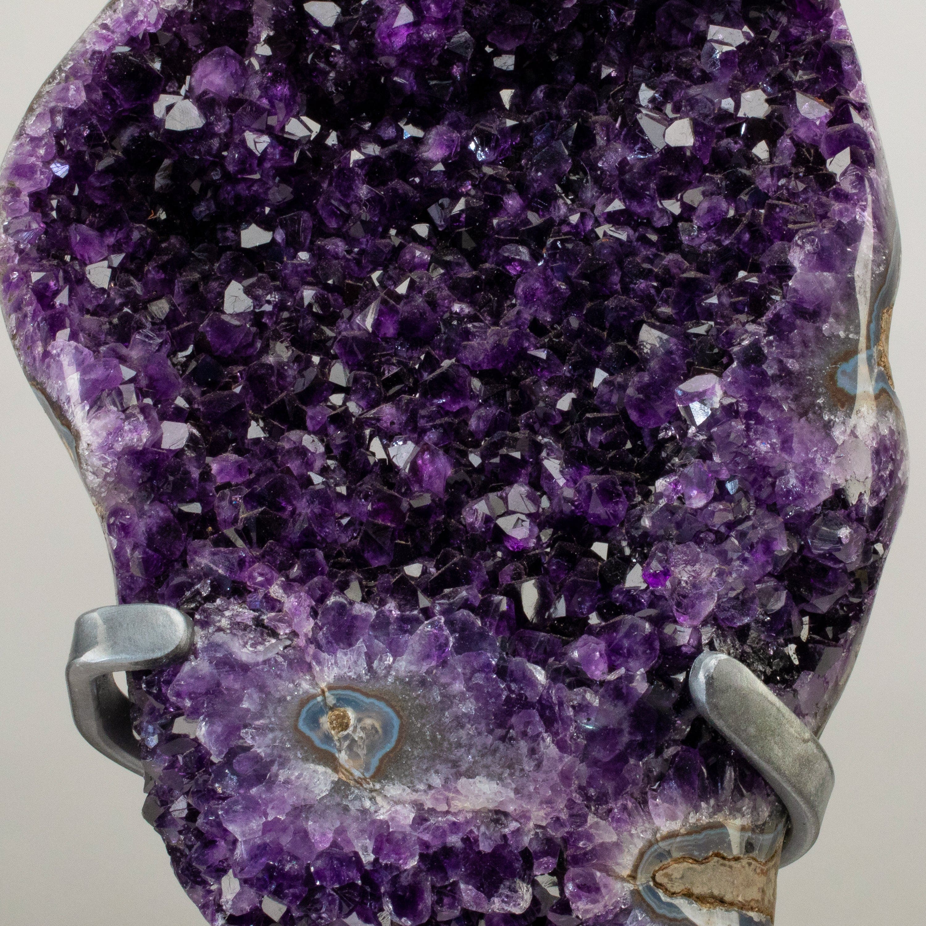 Kalifano Amethyst Uruguayan Amethyst Geode on Custom Stand - 15" / 15 lbs UAG8000.002