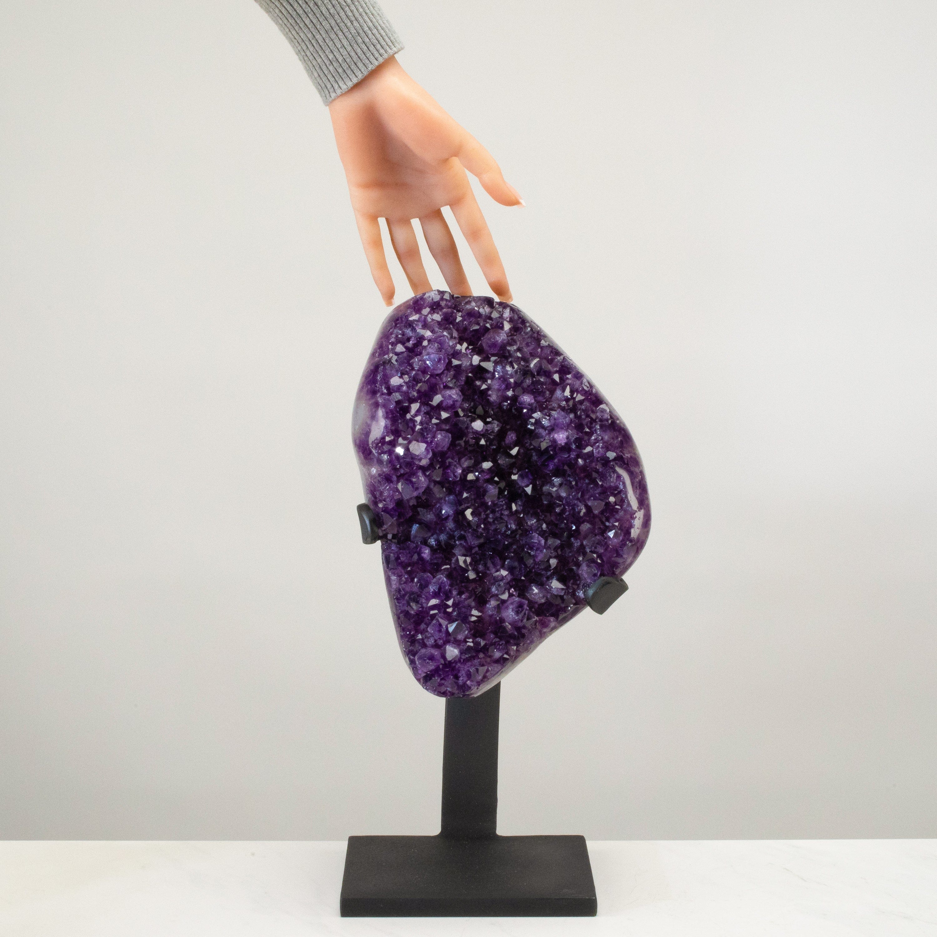 Kalifano Amethyst Uruguayan Amethyst Geode on Custom Stand - 15" / 19 lbs UAG9600.002