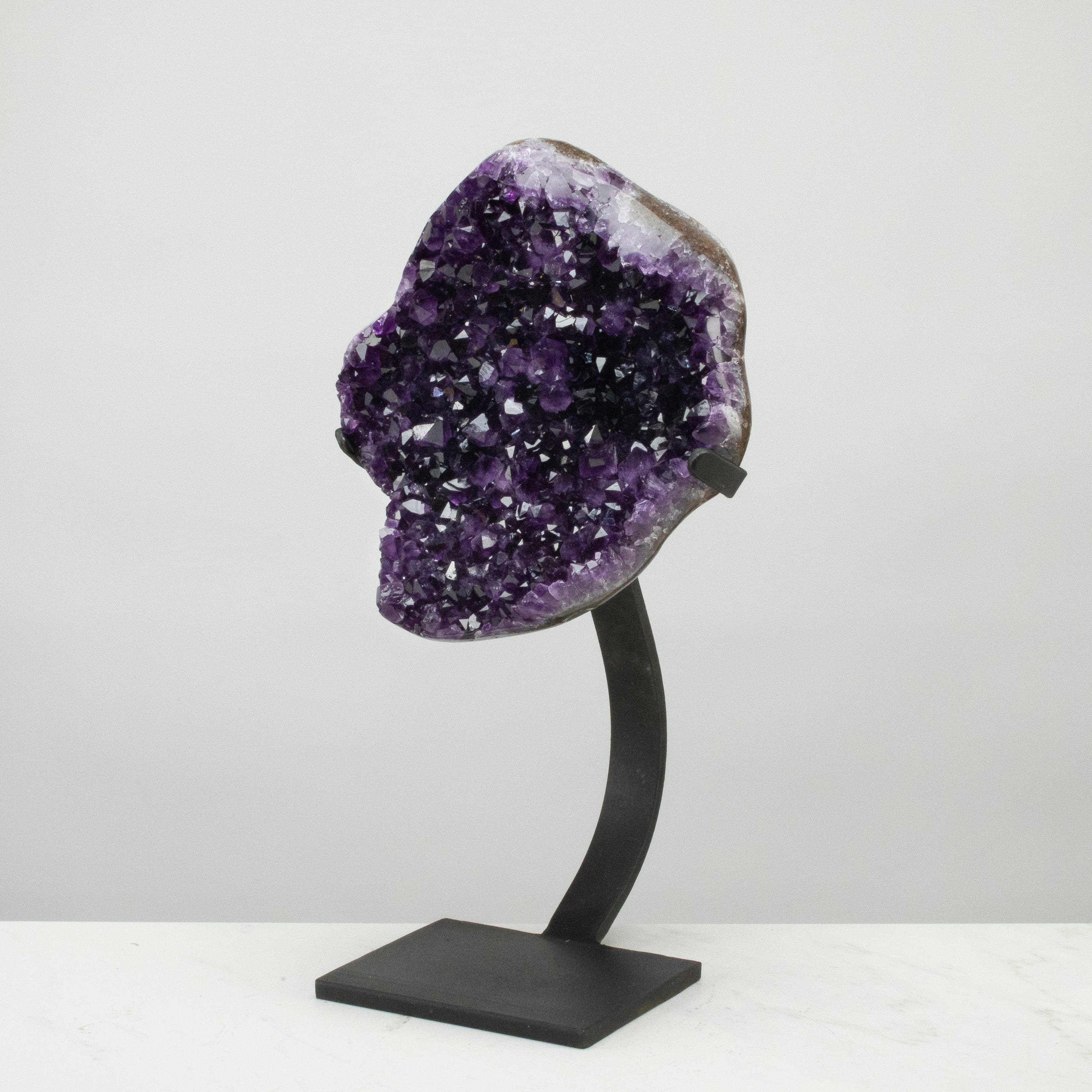 Kalifano Amethyst Uruguayan Amethyst Geode on Custom Stand - 16" / 14 lbs UAG6800.006