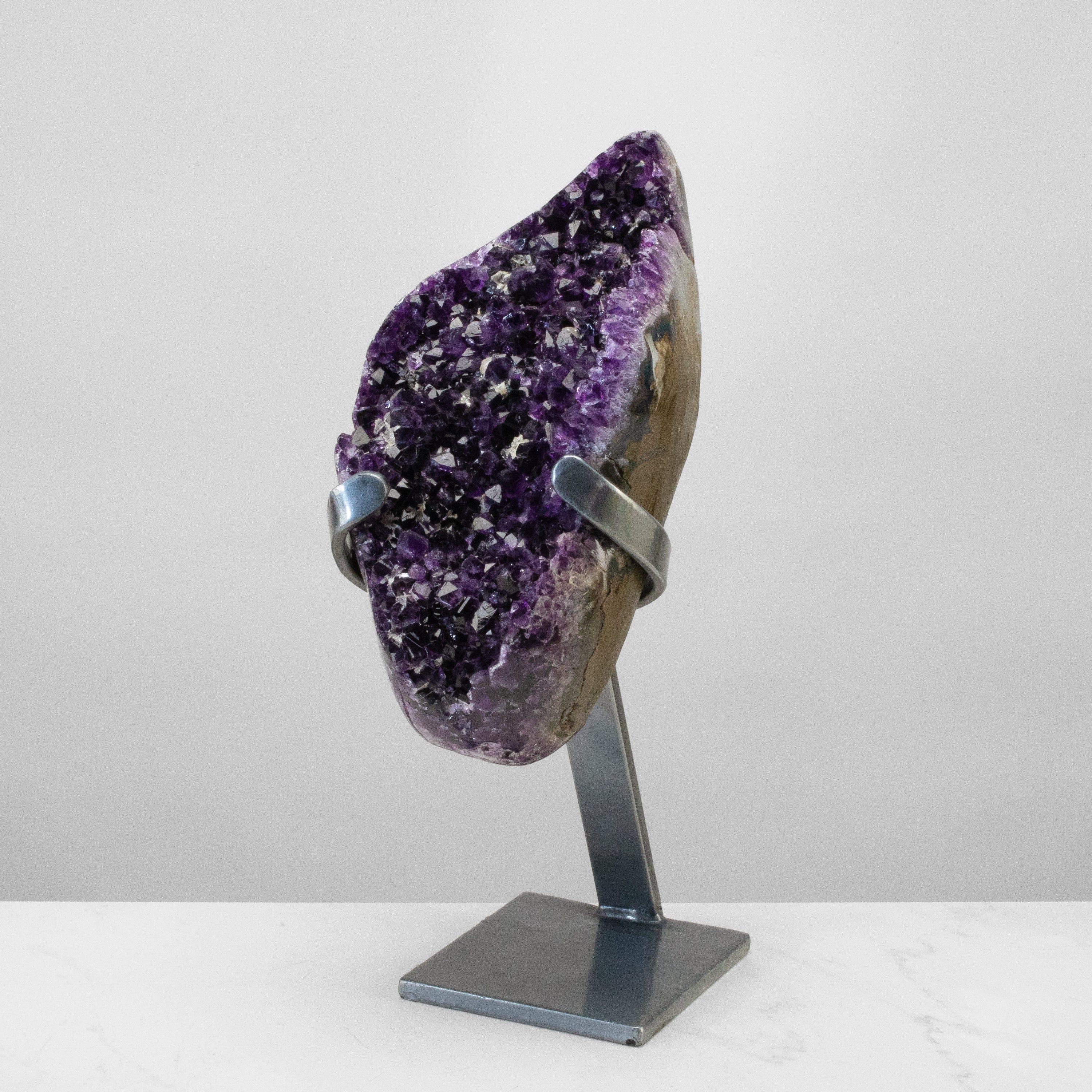 Kalifano Amethyst Uruguayan Amethyst Geode on Custom Stand - 16" / 19 lbs UAG9200.003