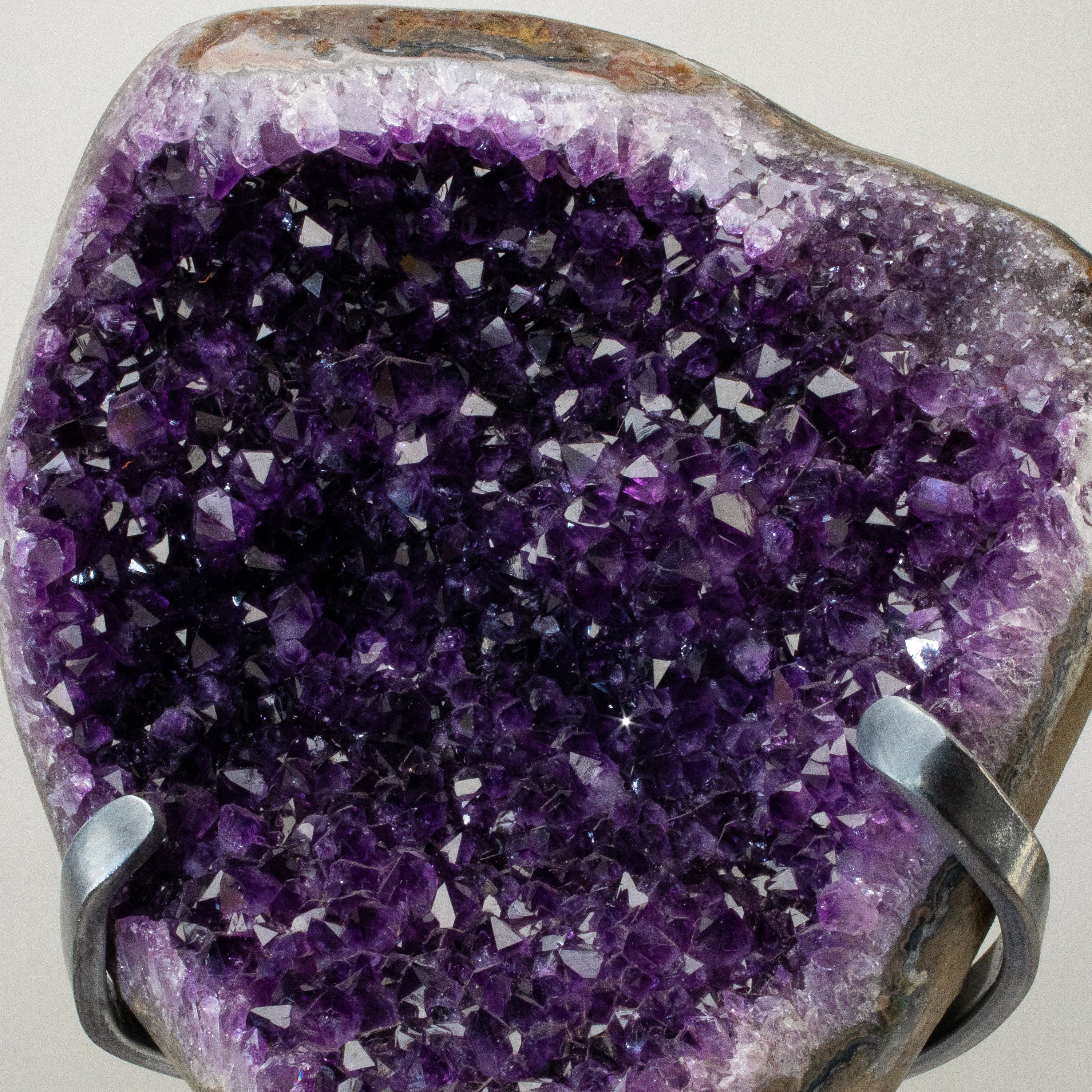 Kalifano Amethyst Uruguayan Amethyst Geode on Custom Stand - 16" / 20 lbs UAG9200.002