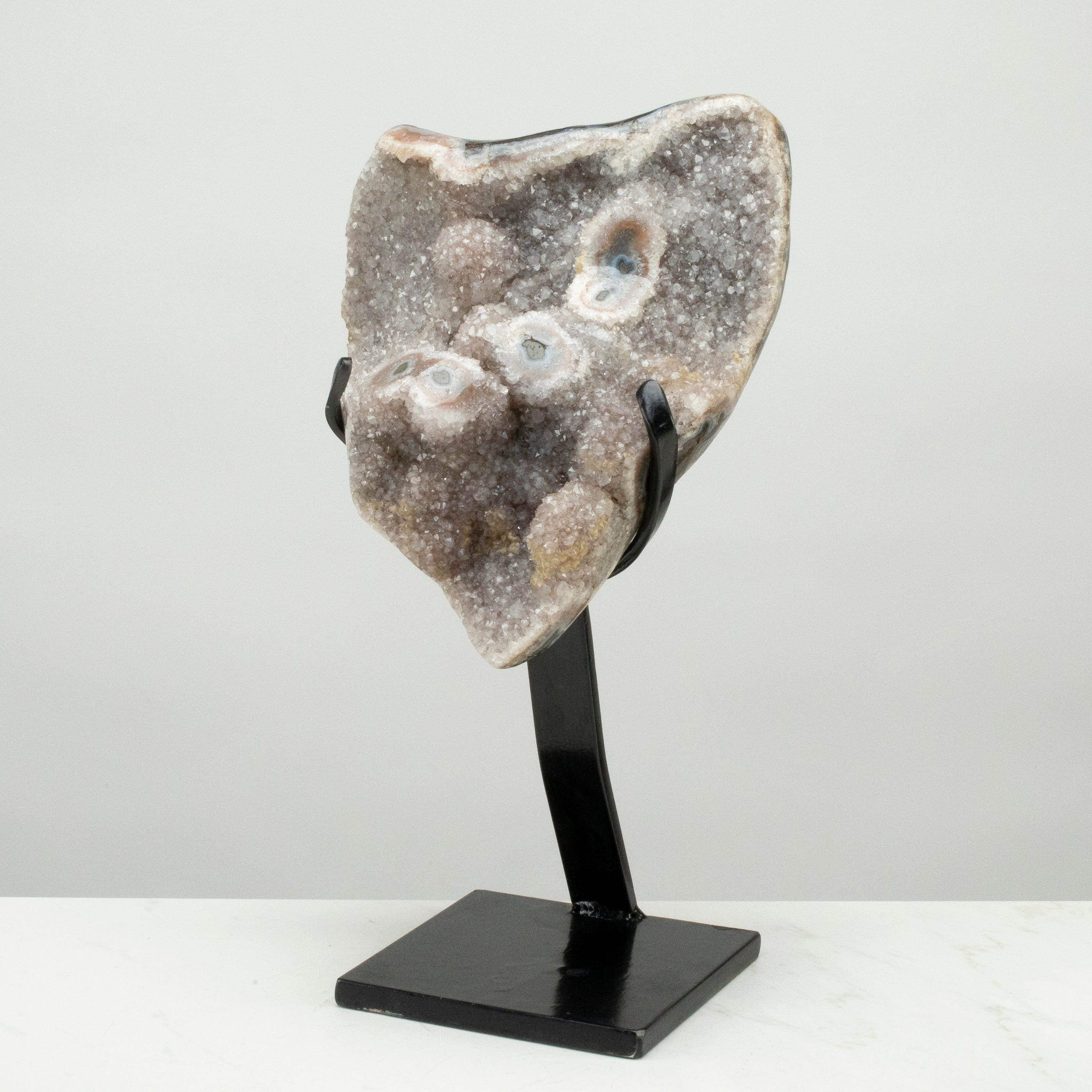 Kalifano Amethyst Uruguayan Amethyst Geode on Custom Stand - 16" / 21 lbs UAG4000.004