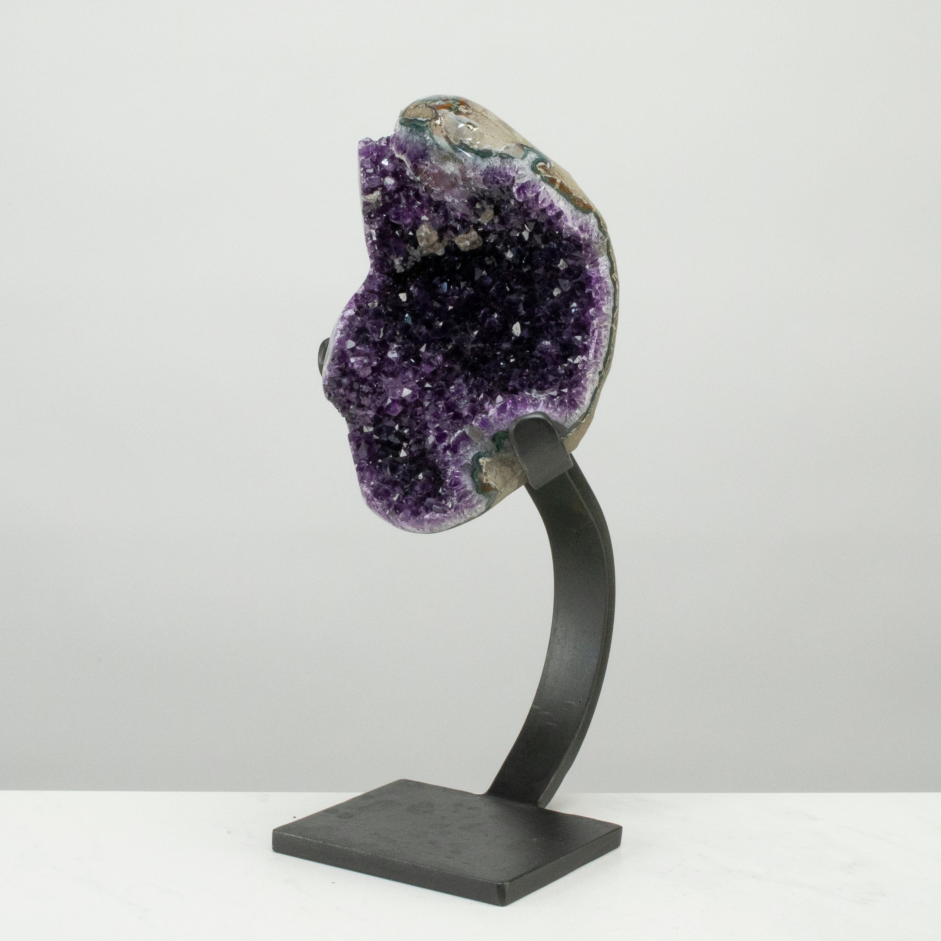 Kalifano Amethyst Uruguayan Amethyst Geode on Custom Stand - 16.5" / 17 lbs UAG7600.003