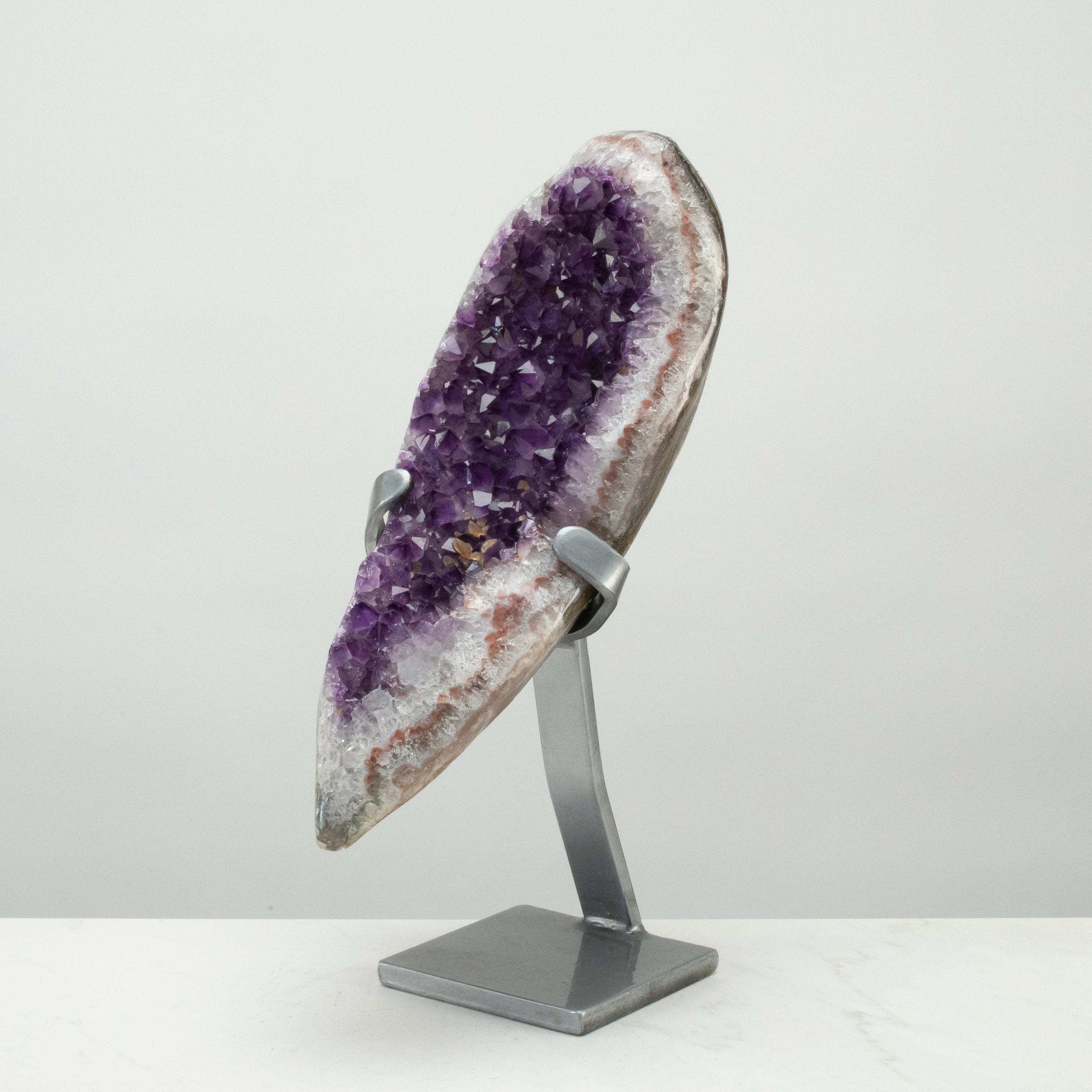 Kalifano Amethyst Uruguayan Amethyst Geode on Custom Stand - 17" / 19 lbs UAG4800.019