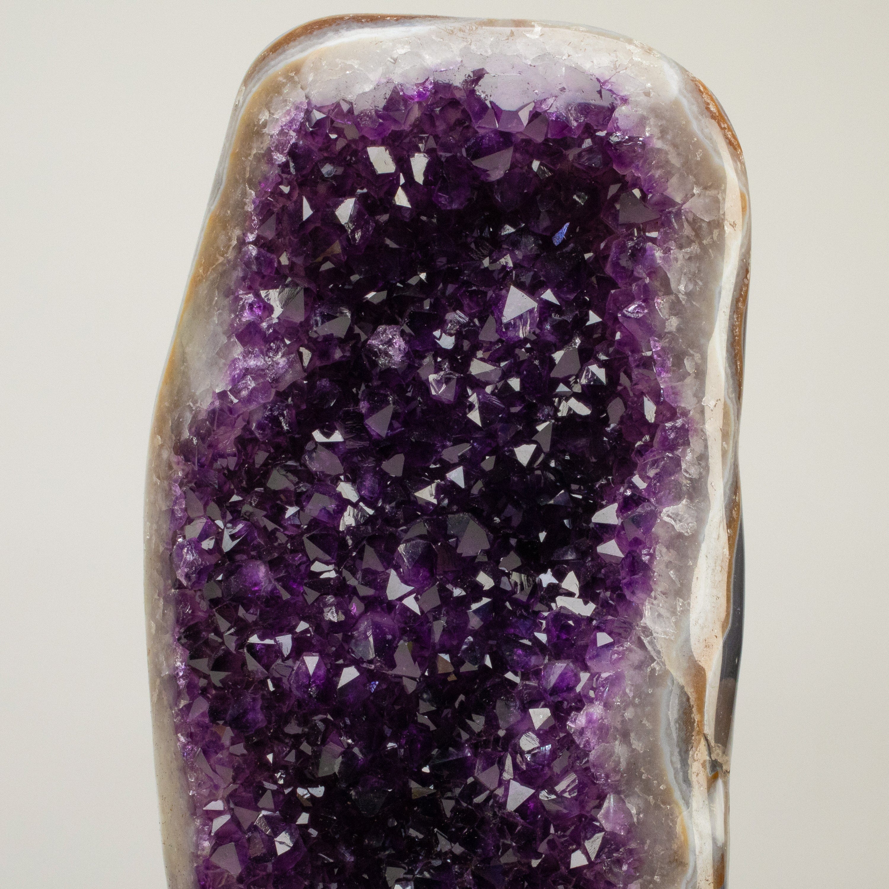 Kalifano Amethyst Uruguayan Amethyst Geode on Custom Stand - 17.5" / 13 lbs UAG7600.005