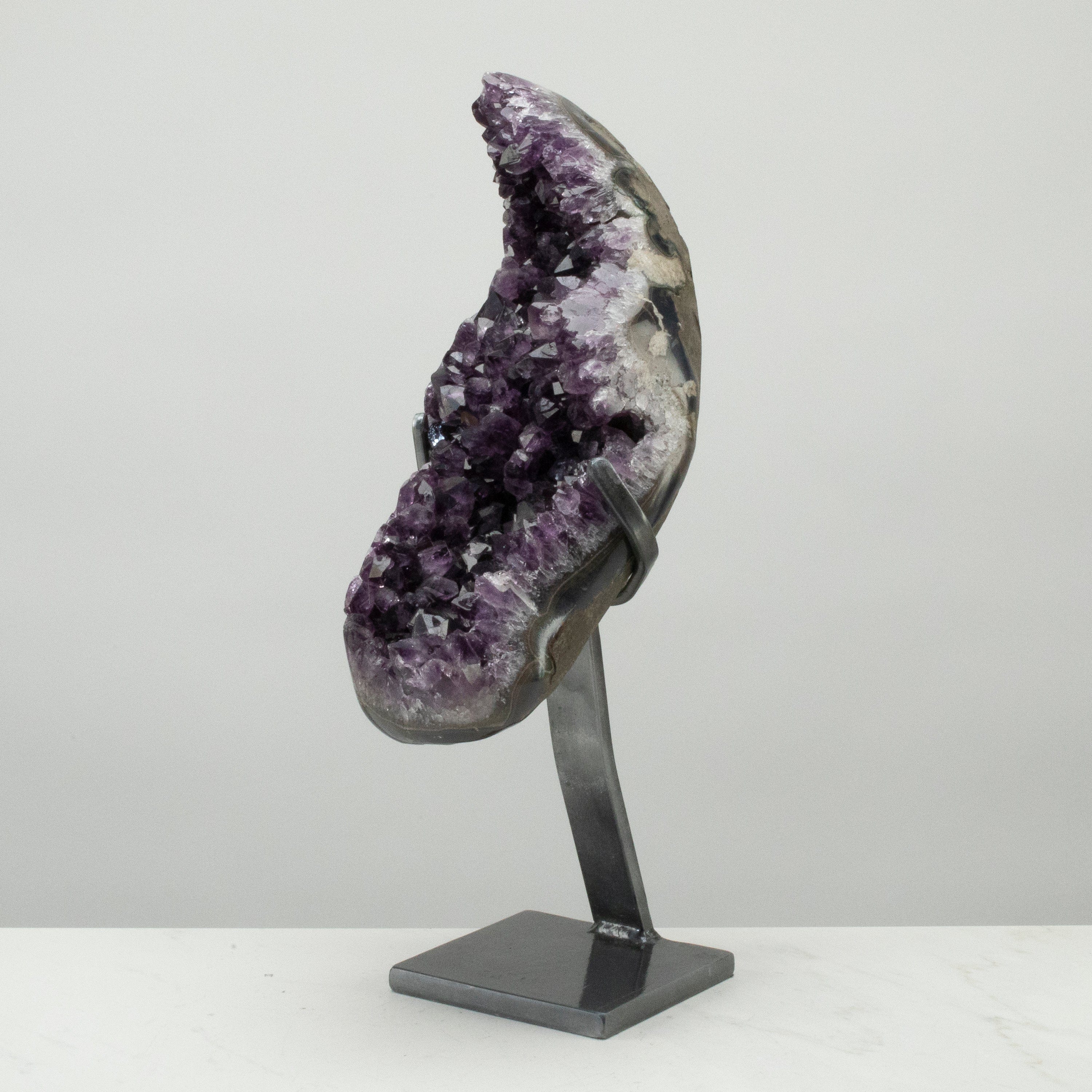 Kalifano Amethyst Uruguayan Amethyst Geode on Custom Stand - 18" / 18 lbs UAG5000.006