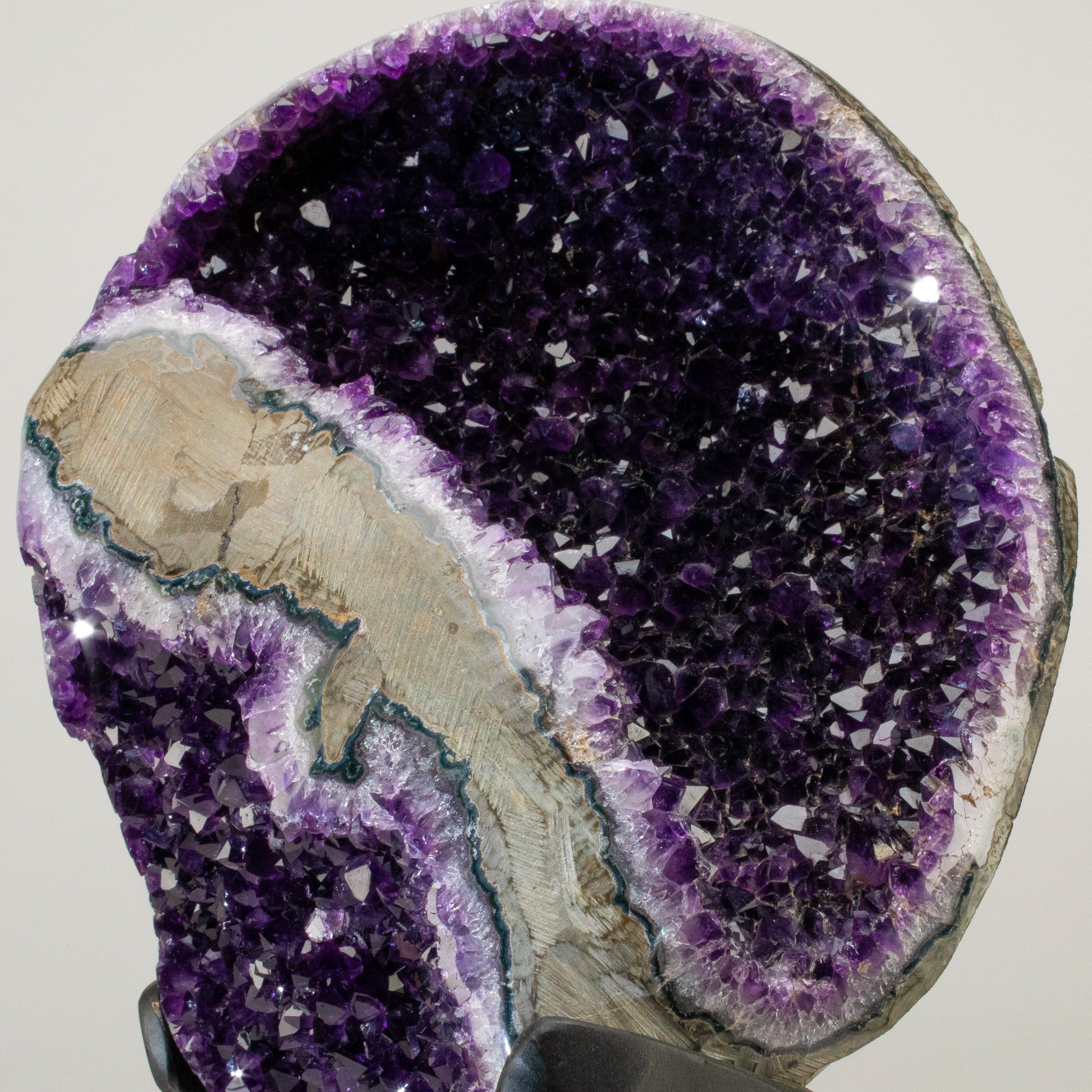 Kalifano Amethyst Uruguayan Amethyst Geode on Custom Stand - 18" / 19 lbs UAG10400.002