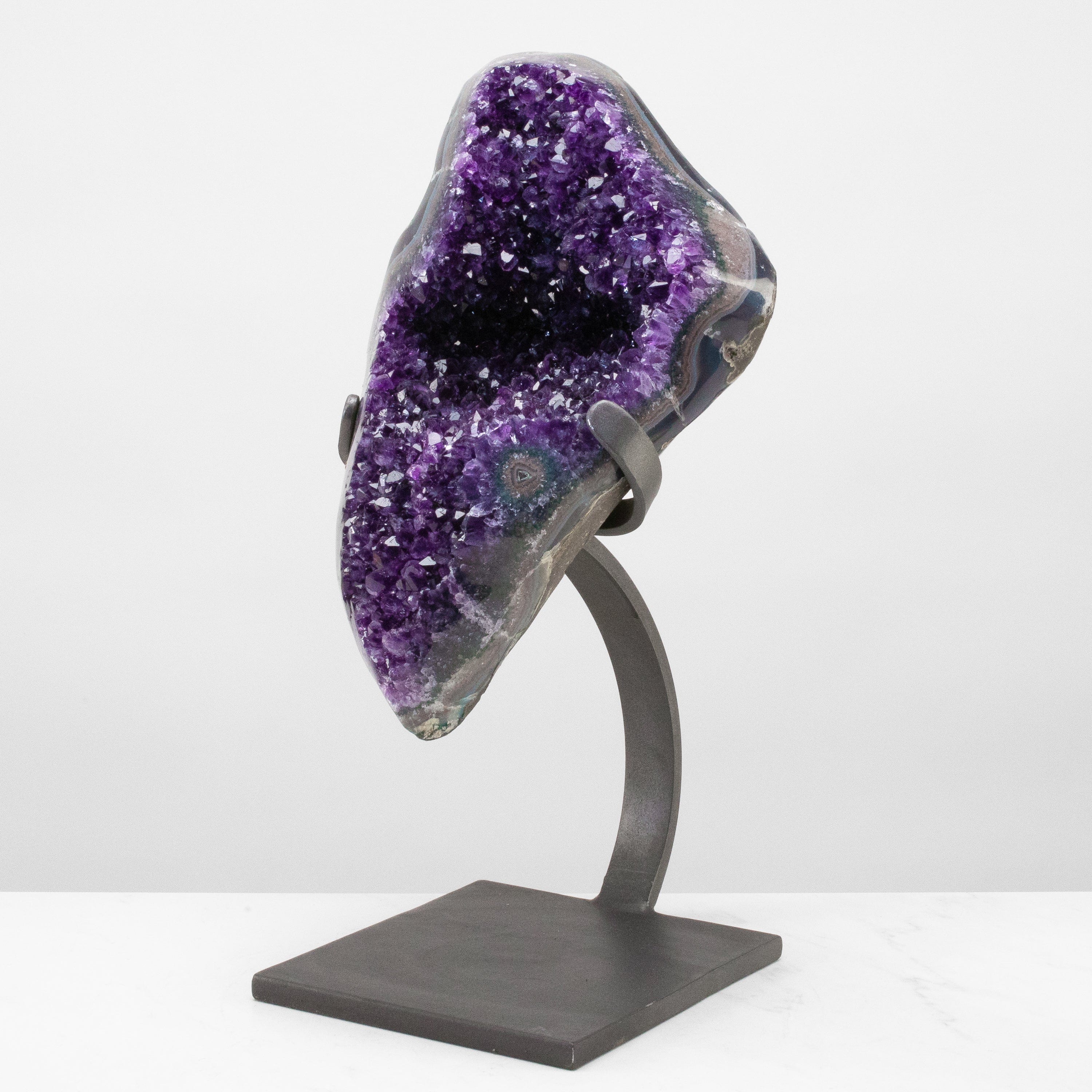 Kalifano Amethyst Uruguayan Amethyst Geode on Custom Stand - 18" / 25 lbs UAG12000.009