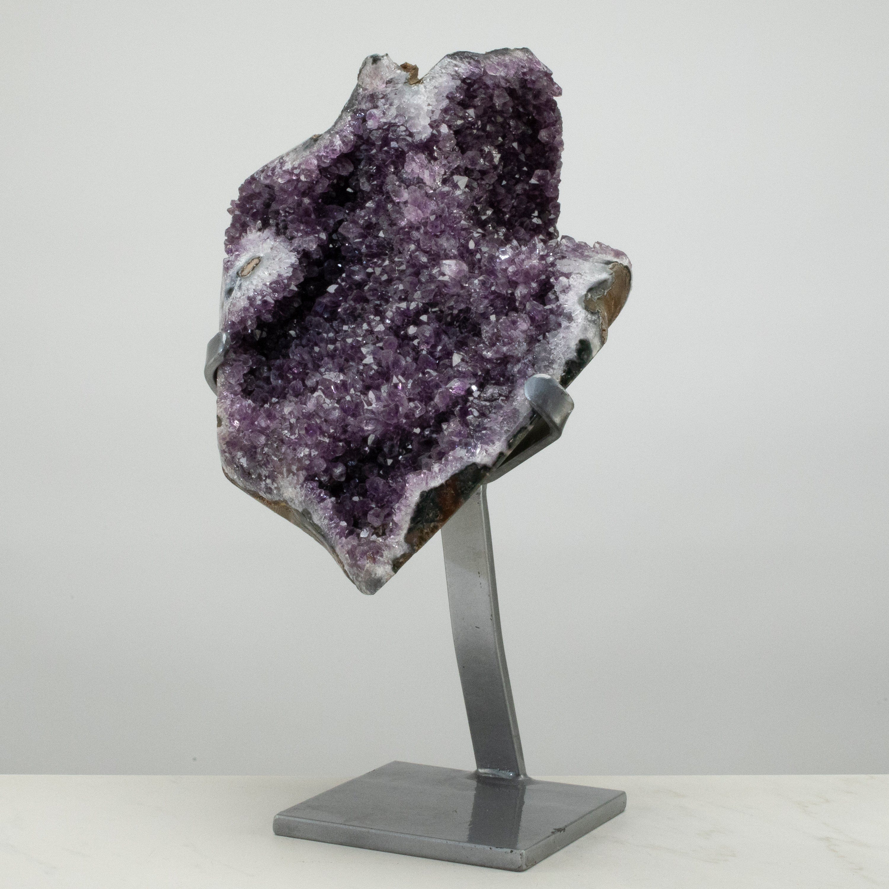 Kalifano Amethyst Uruguayan Amethyst Geode on Custom Stand - 18.5" / 30 lbs UAG9600.006