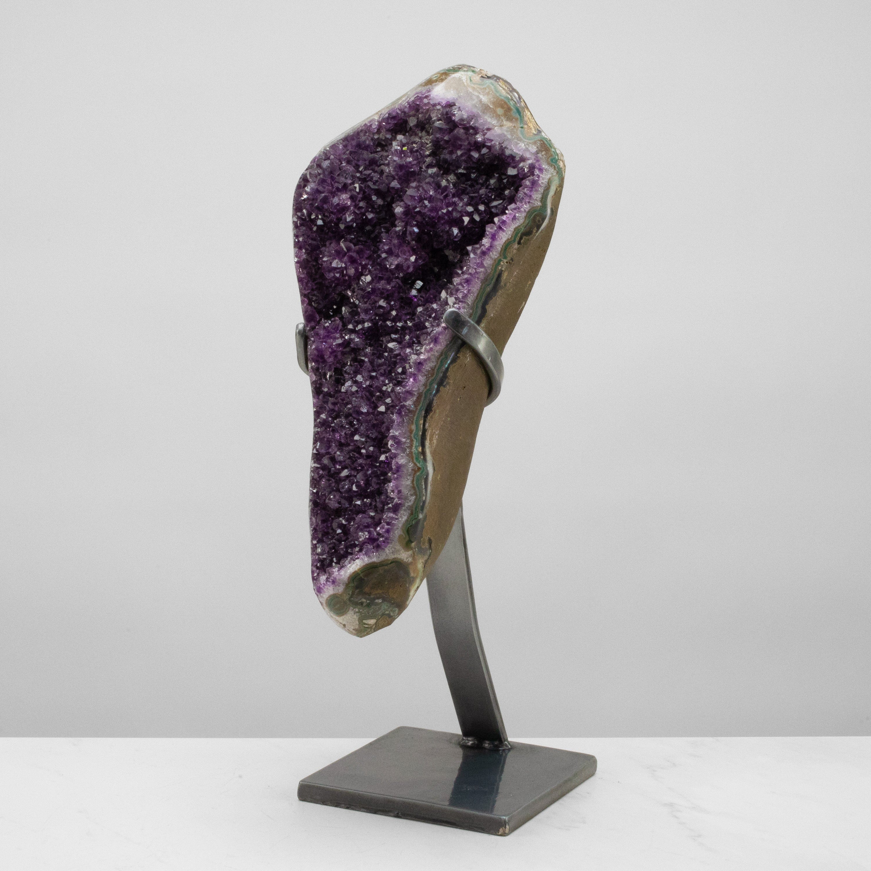 Kalifano Amethyst Uruguayan Amethyst Geode on Custom Stand - 19" / 19 lbs UAG8800.003