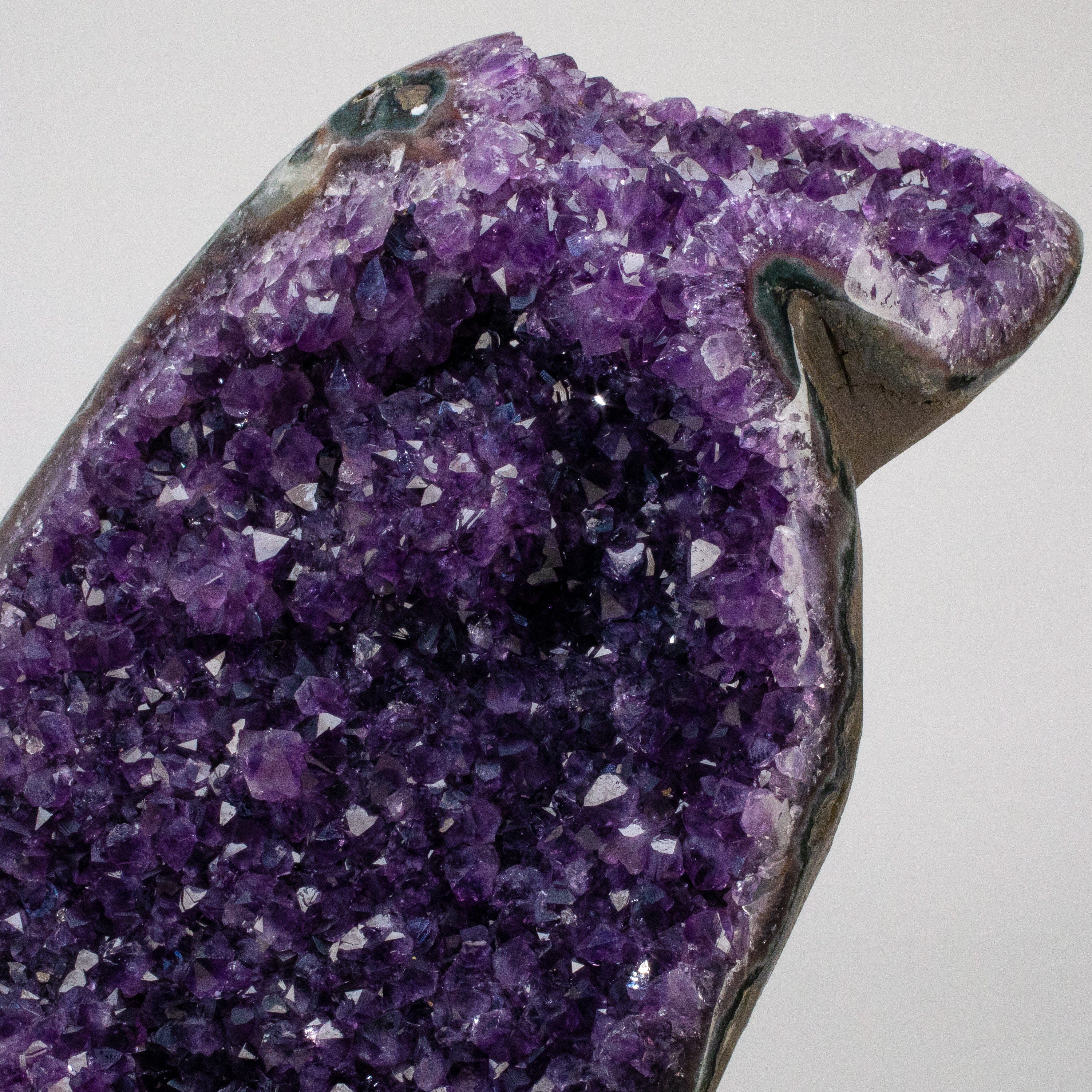 Kalifano Amethyst Uruguayan Amethyst Geode on Custom Stand - 19" / 22 lbs UAG6400.006