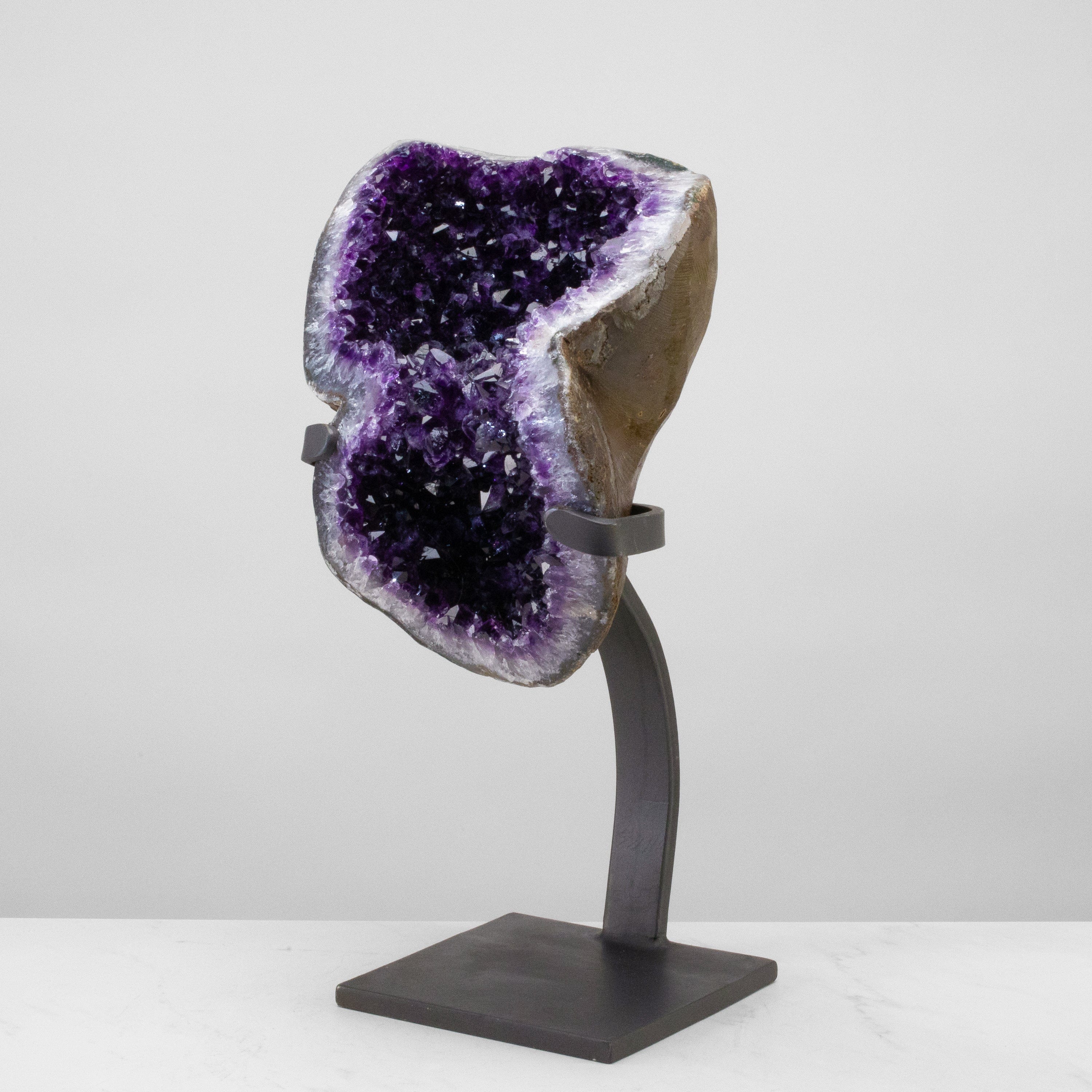 Kalifano Amethyst Uruguayan Amethyst Geode on Custom Stand - 19" / 31 lbs UAG14000.003