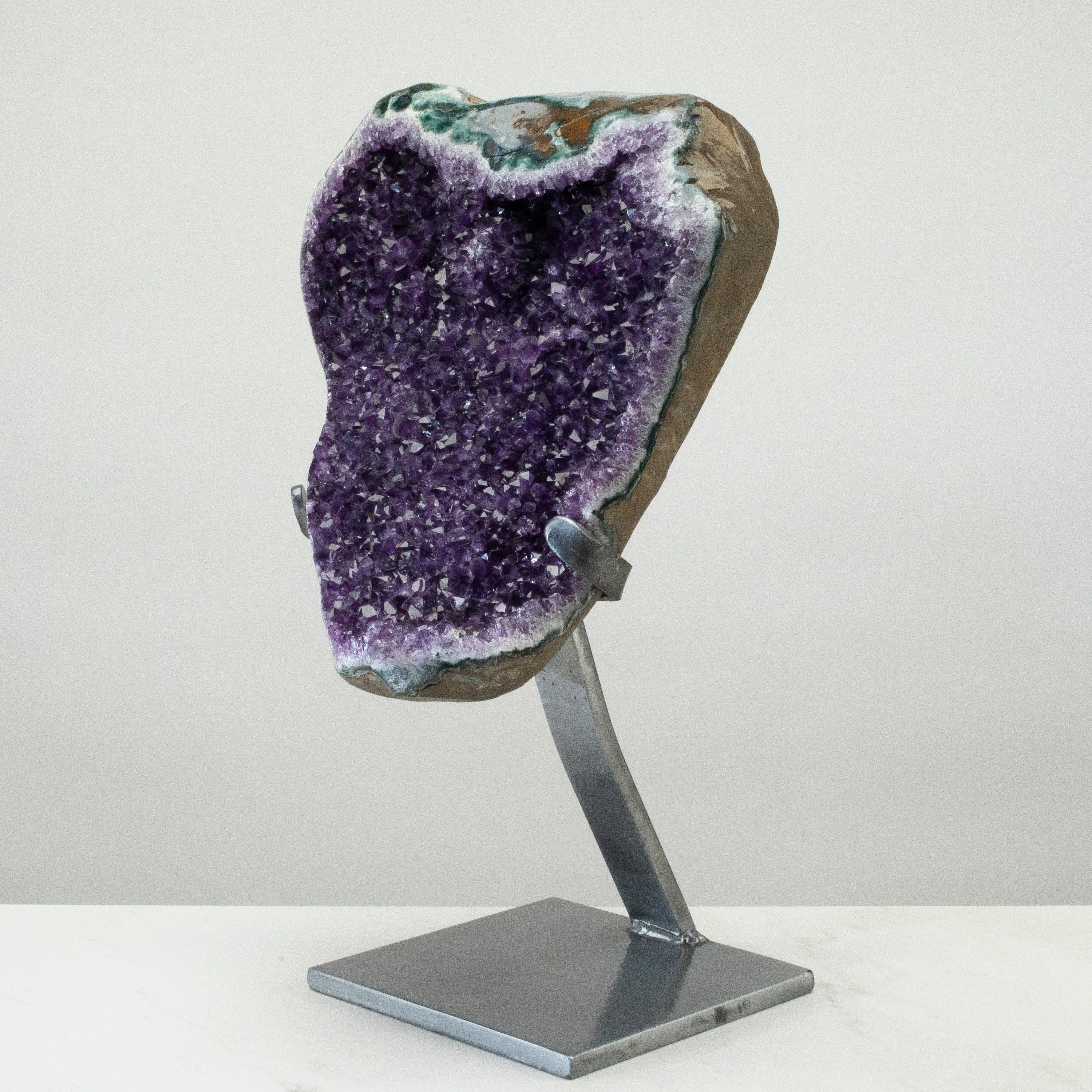 Kalifano Amethyst Uruguayan Amethyst Geode on Custom Stand - 20" / 40 lbs UAG18800.002