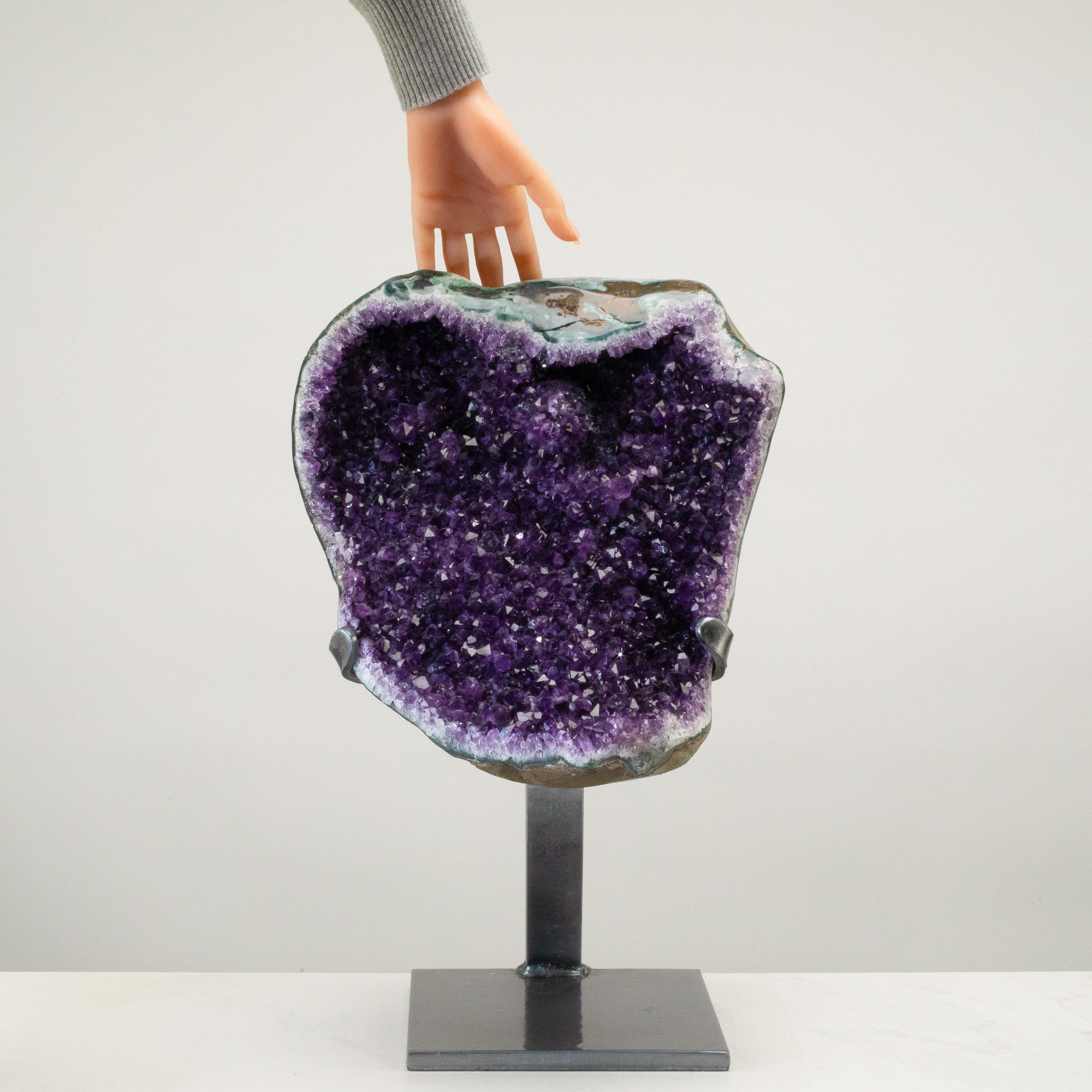 Kalifano Amethyst Uruguayan Amethyst Geode on Custom Stand - 20" / 40 lbs UAG18800.002