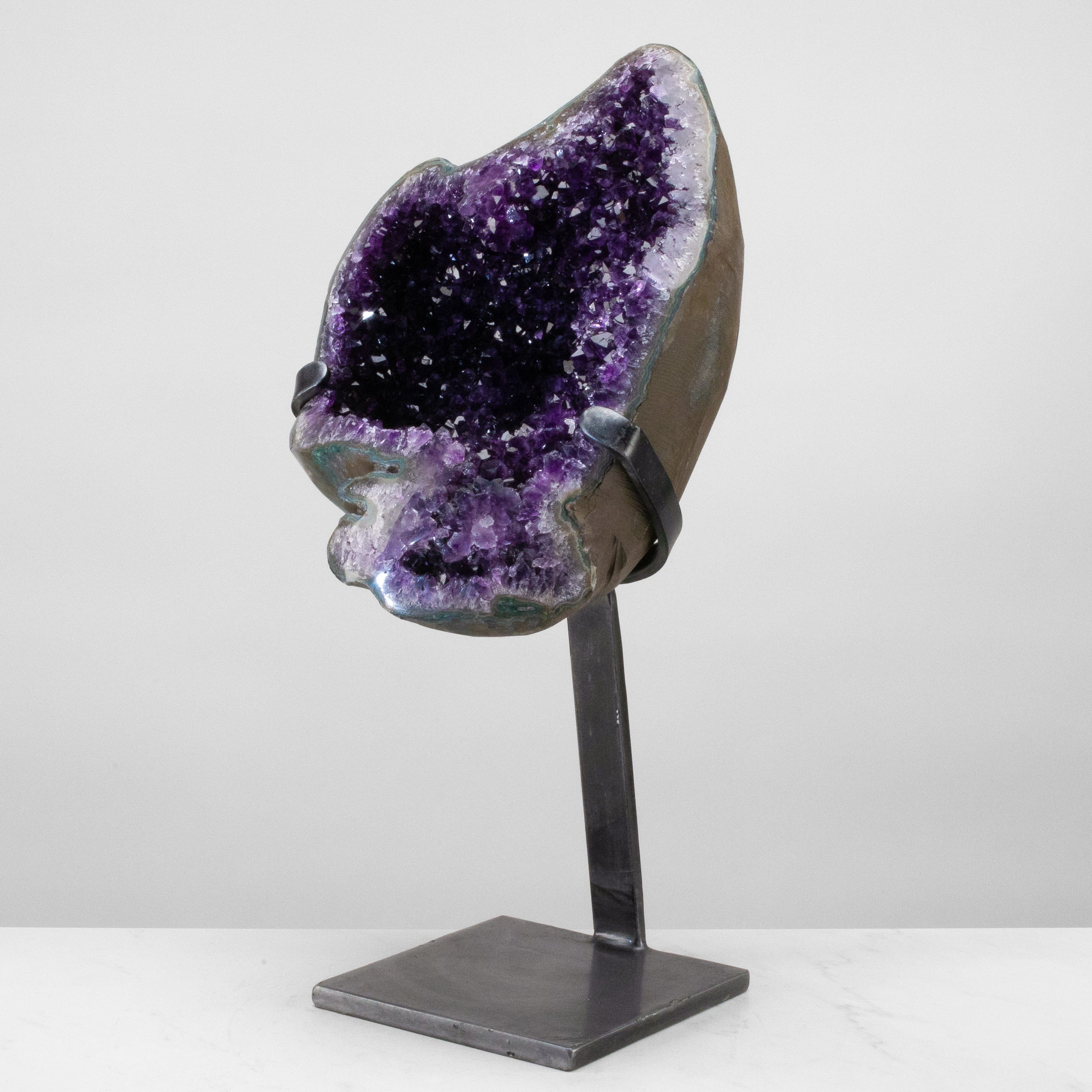 Kalifano Amethyst Uruguayan Amethyst Geode on Custom Stand - 21" / 38 lbs UAG17600.002