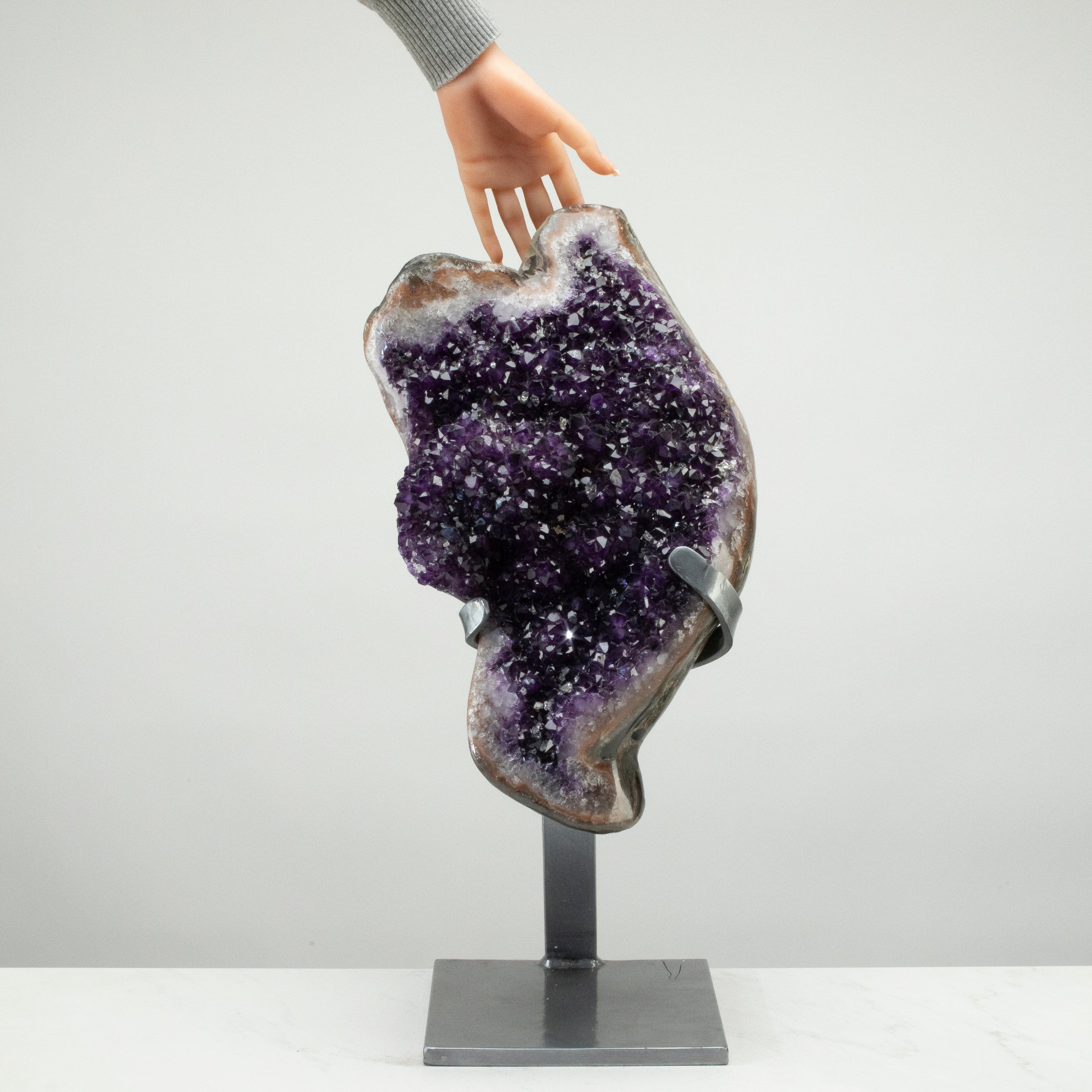 Kalifano Amethyst Uruguayan Amethyst Geode on Custom Stand - 21" / 42 lbs UAG20000.003