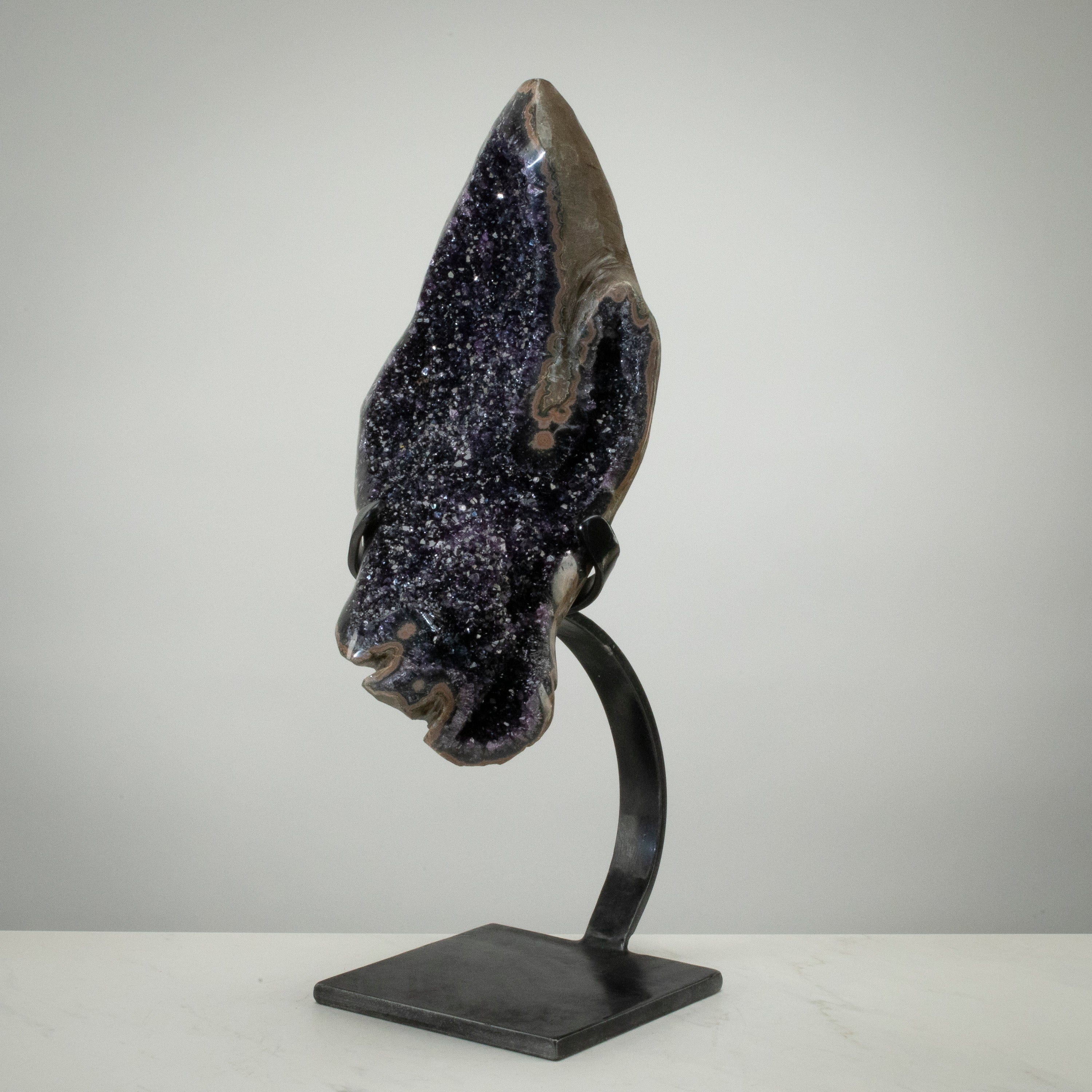 Kalifano Amethyst Uruguayan Amethyst Geode on Custom Stand - 22" / 28 lbs UAG14000.002