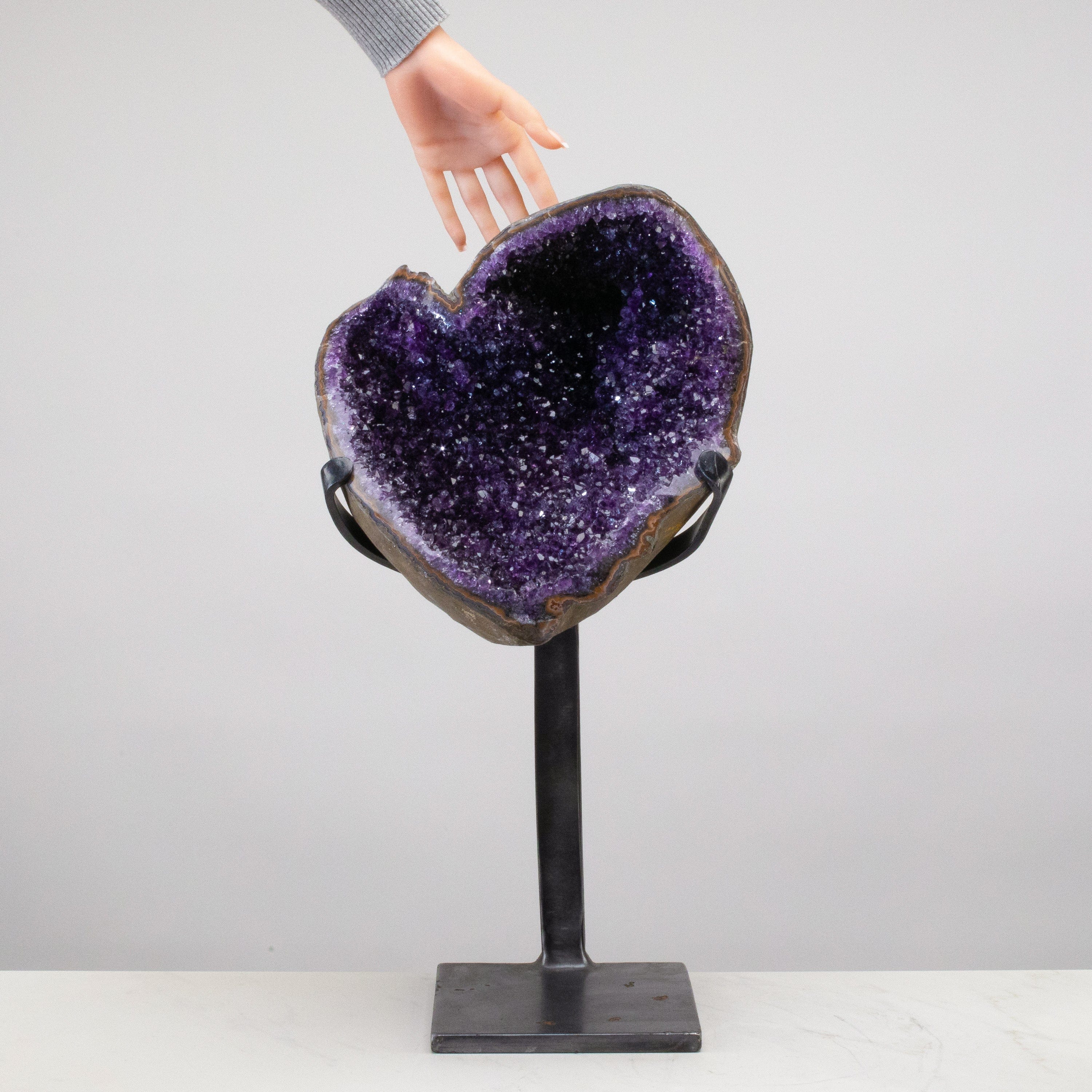 Kalifano Amethyst Uruguayan Amethyst Geode on Custom Stand - 22" / 35 lbs UAG16000.006