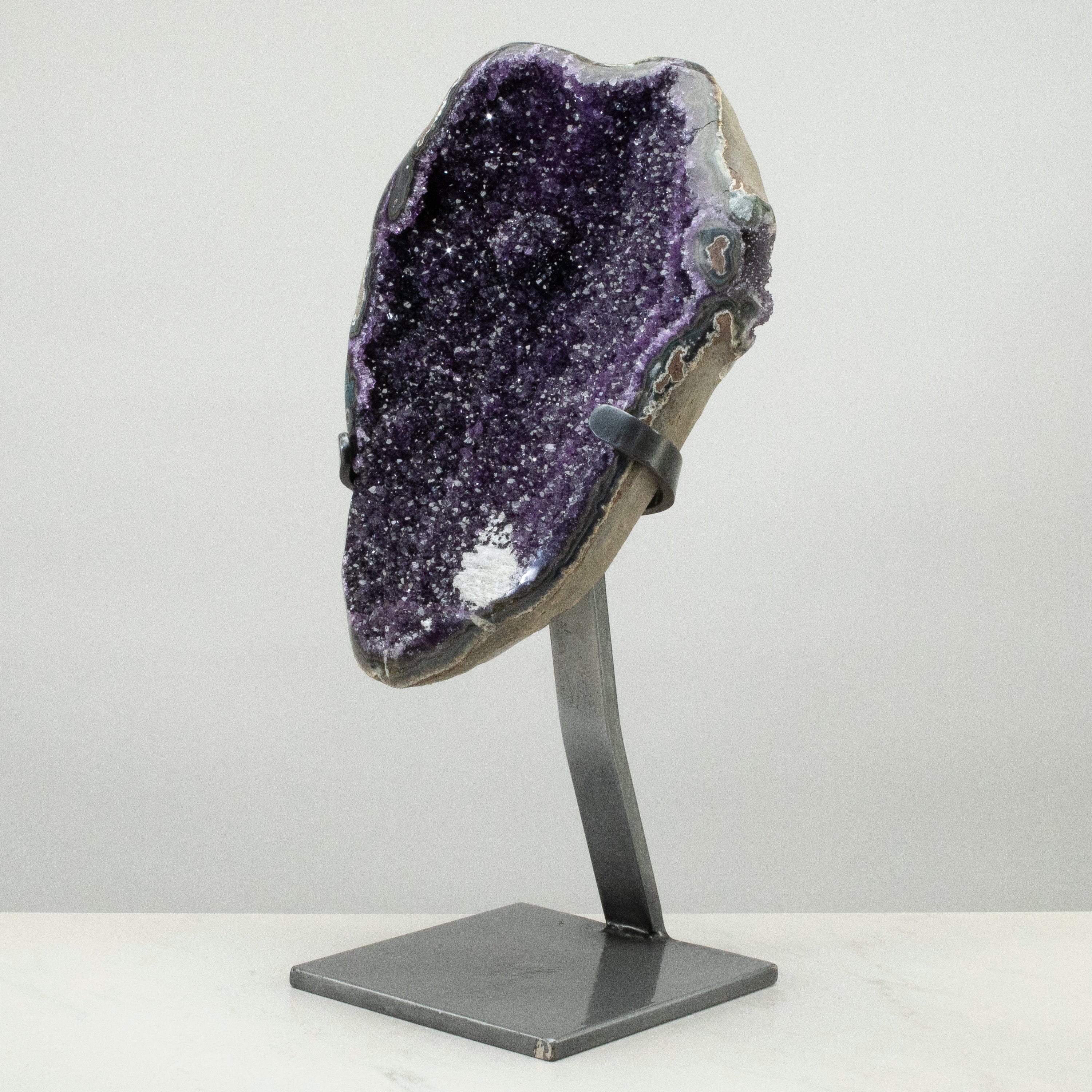 Kalifano Amethyst Uruguayan Amethyst Geode on Custom Stand - 22" / 36 lbs UAG16400.001
