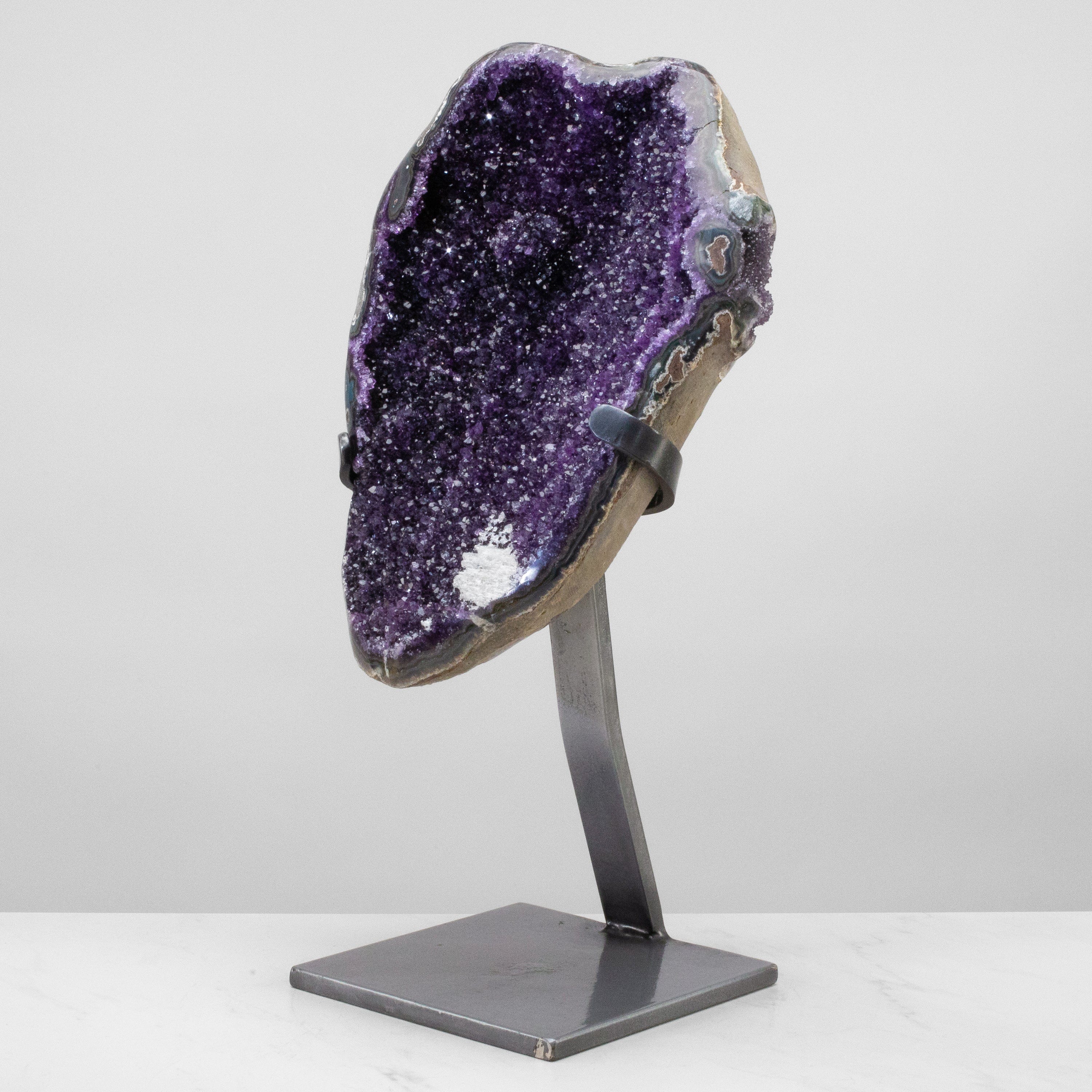 Kalifano Amethyst Uruguayan Amethyst Geode on Custom Stand - 22" / 36 lbs UAG16400.001