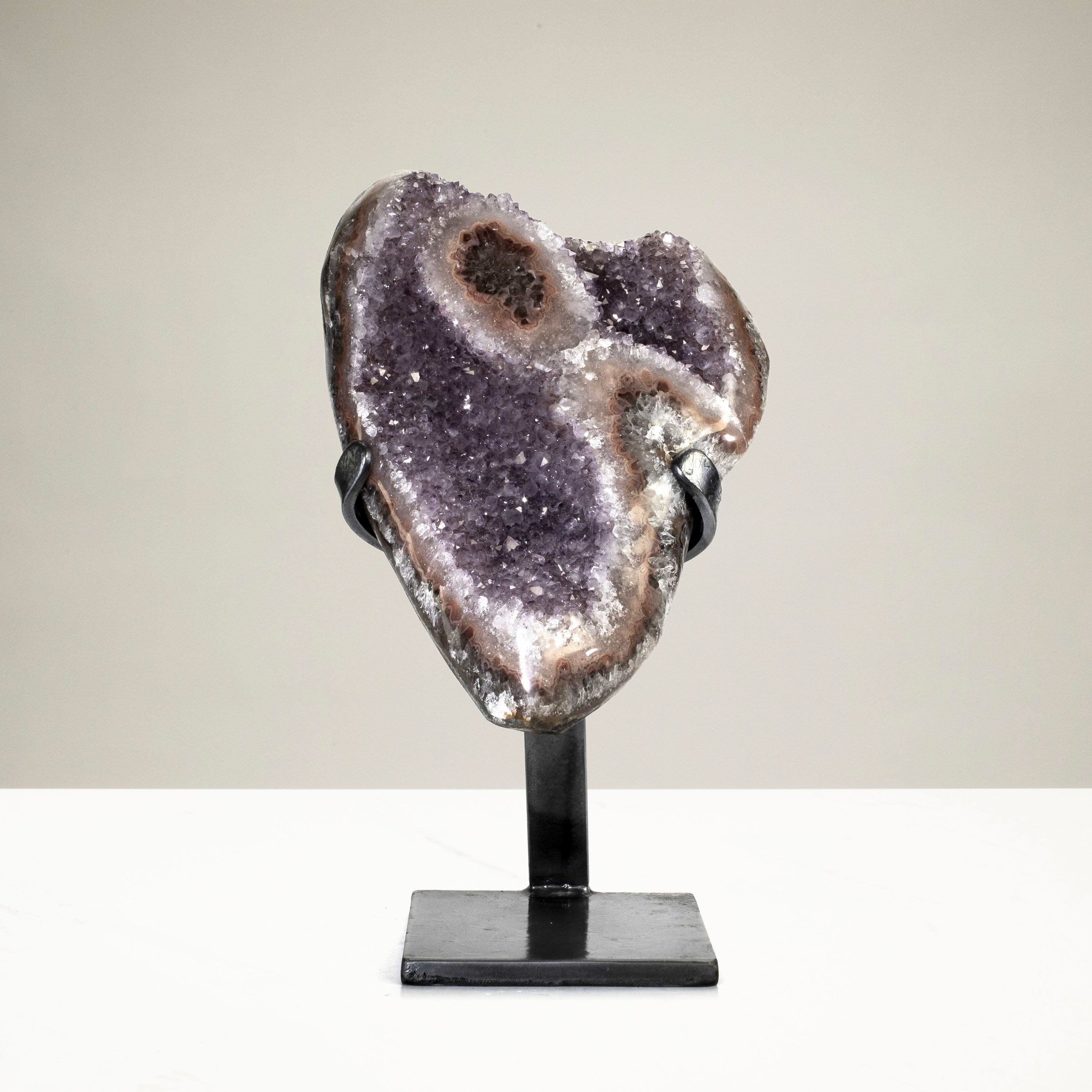 Kalifano Amethyst Uruguayan Amethyst Geode on Custom Stand - 22.7 lbs / 15 in. UAG4600.004