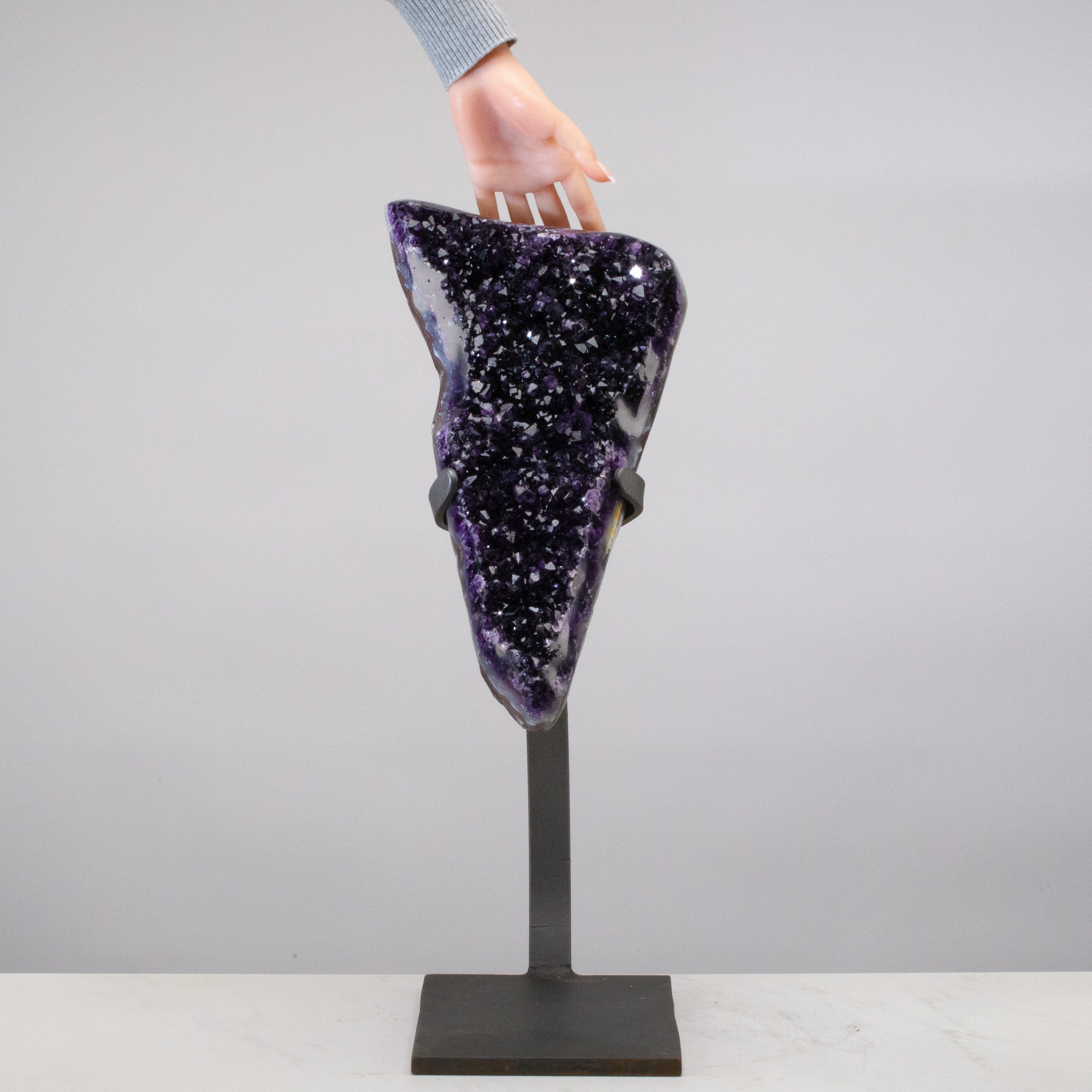 Kalifano Amethyst Uruguayan Amethyst Geode on Custom Stand - 23" / 25 lbs UAG18000.004