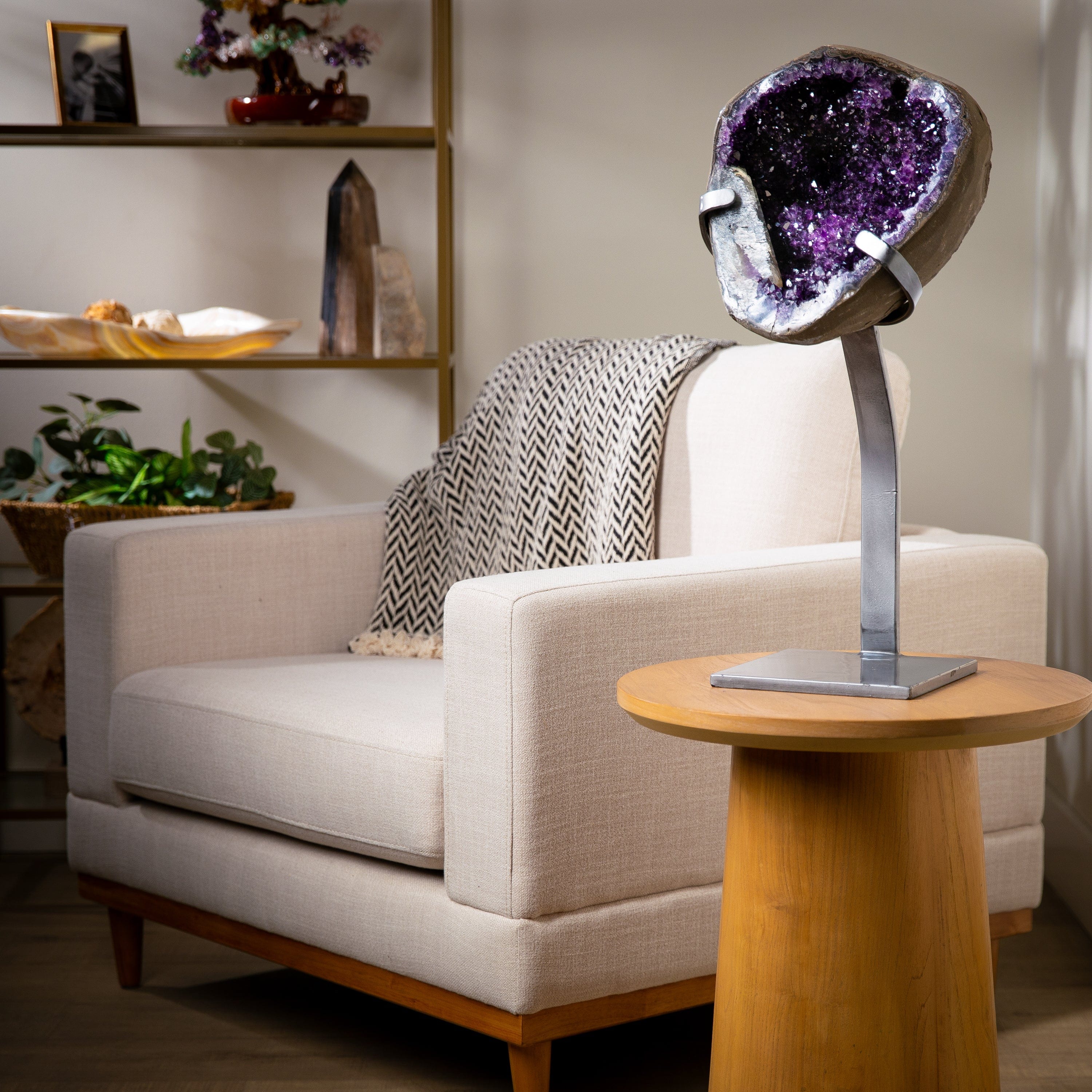 Kalifano Amethyst Uruguayan Amethyst Geode on Custom Stand - 24" / 40 lbs UAG16800.001