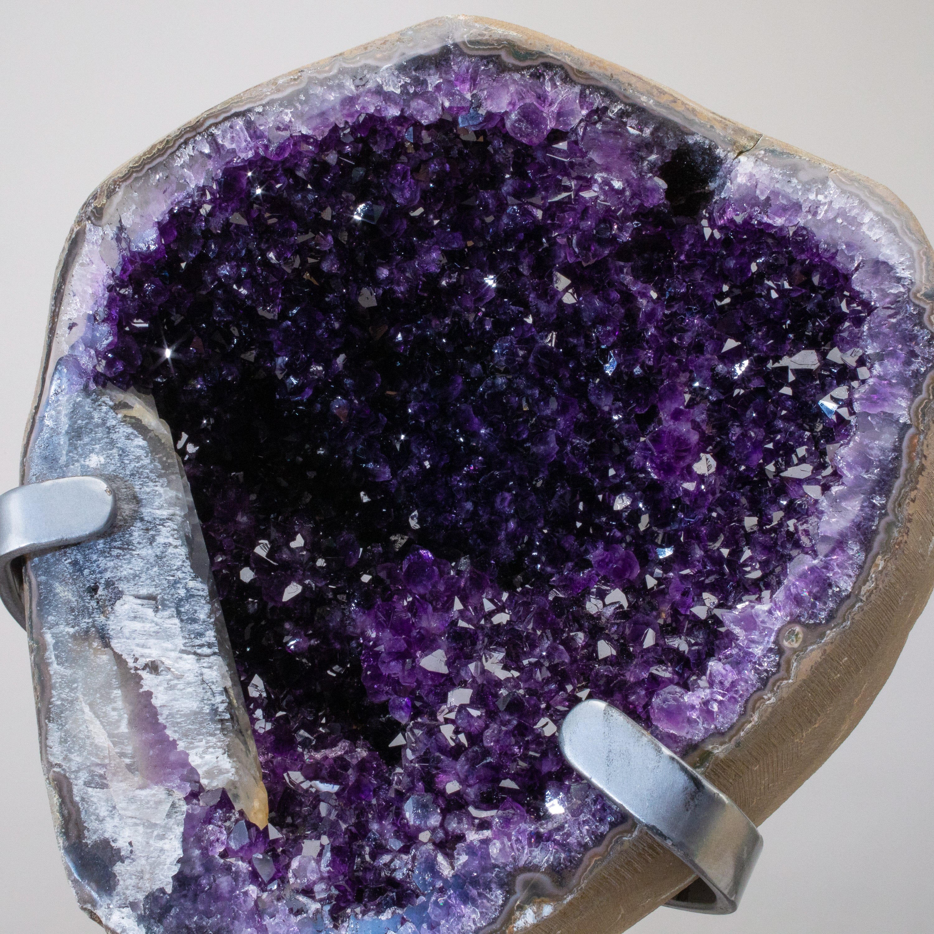 Kalifano Amethyst Uruguayan Amethyst Geode on Custom Stand - 24" / 40 lbs UAG16800.001