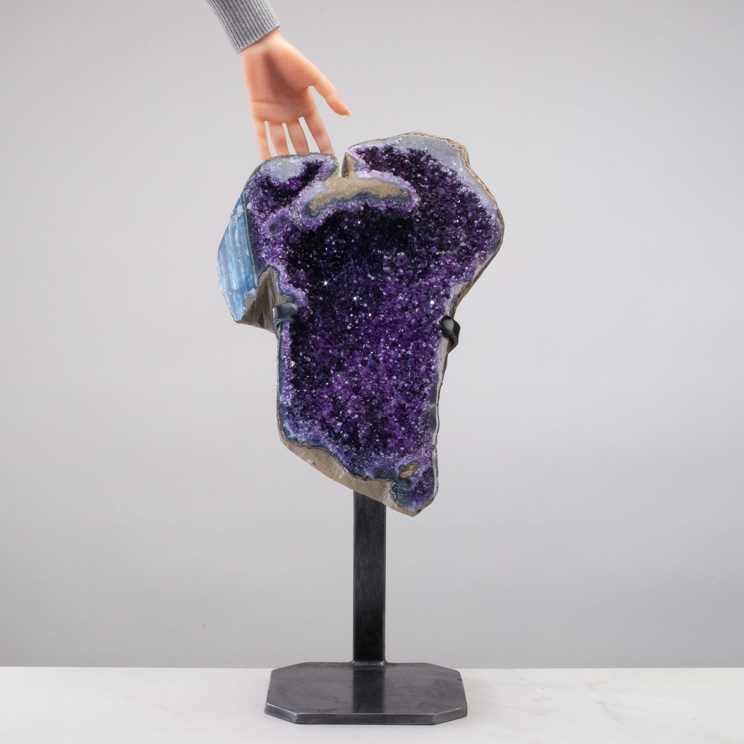 Kalifano Amethyst Uruguayan Amethyst Geode on Custom Stand - 24" / 41 lbs UAG19200.003