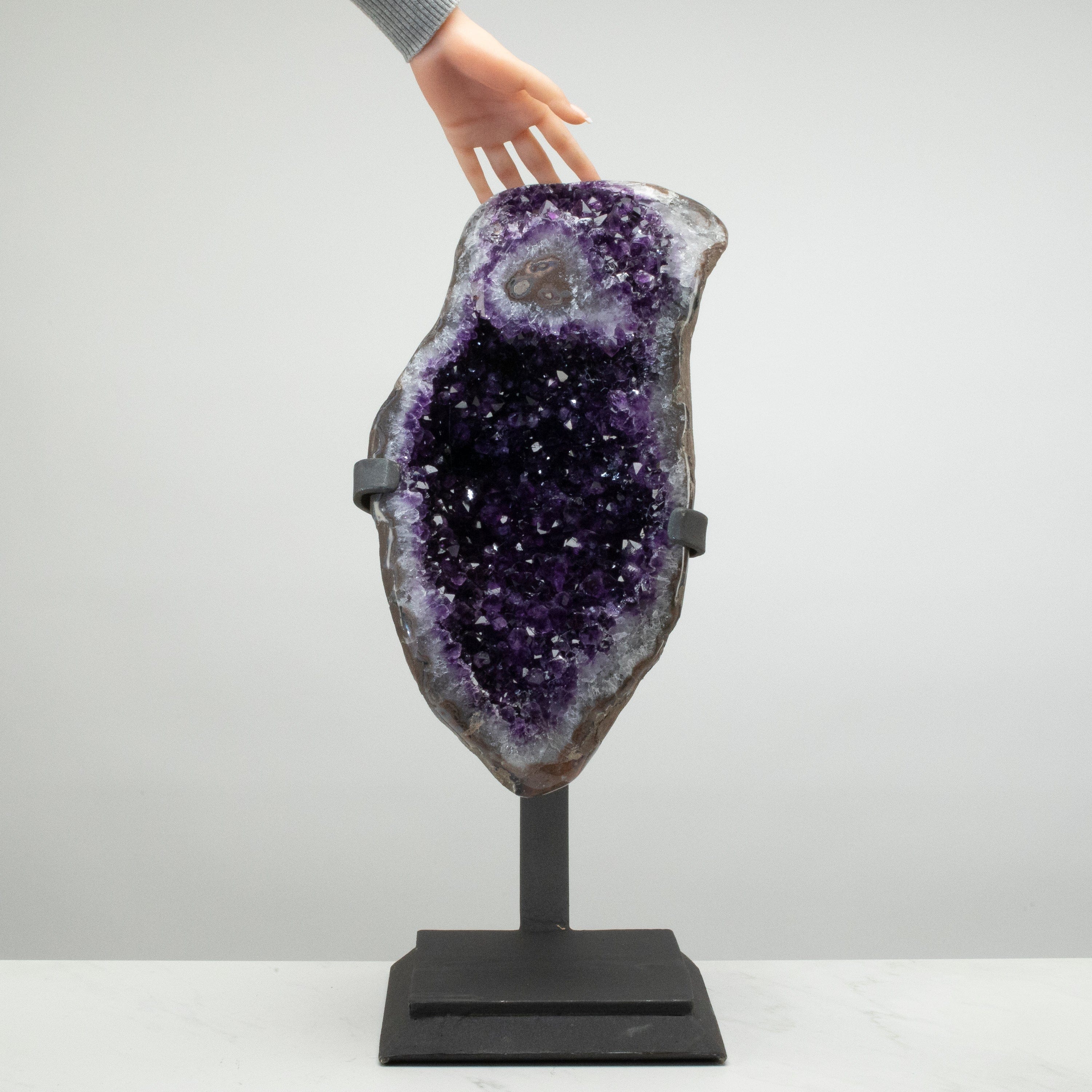 Kalifano Amethyst Uruguayan Amethyst Geode on Custom Stand - 24" / 45 lbs UAG21200.001