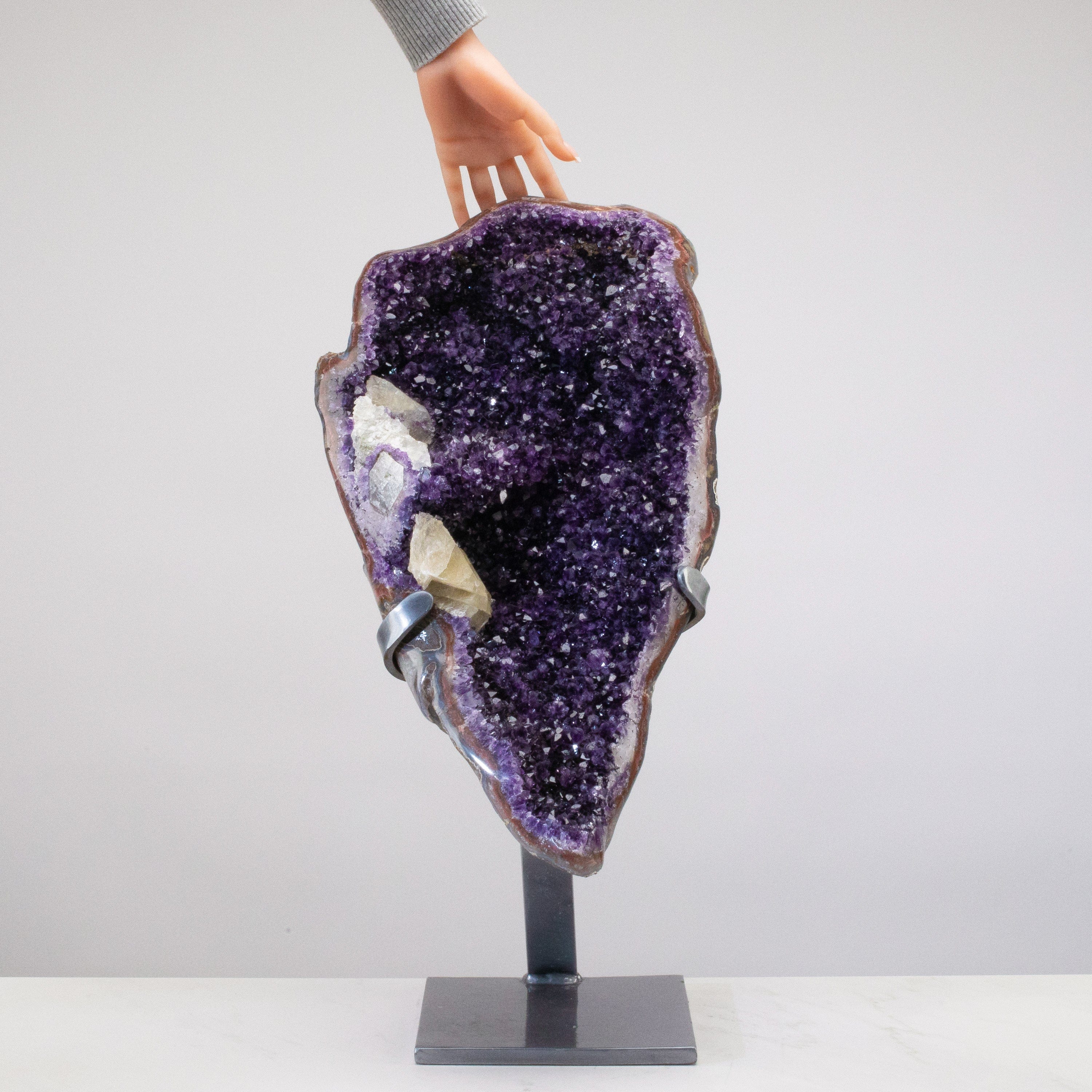 Kalifano Amethyst Uruguayan Amethyst Geode on Custom Stand - 24" / 46 lbs UAG22000.004