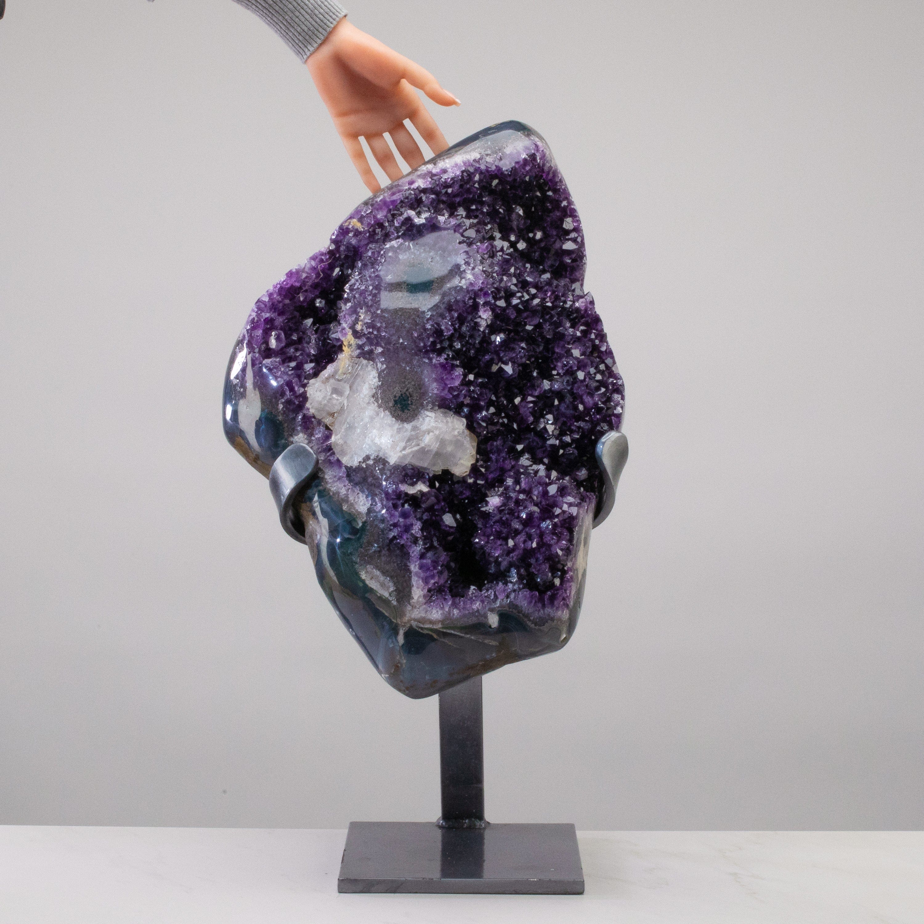 Kalifano Amethyst Uruguayan Amethyst Geode on Custom Stand - 24.5" / 71 lbs UAG25600.001