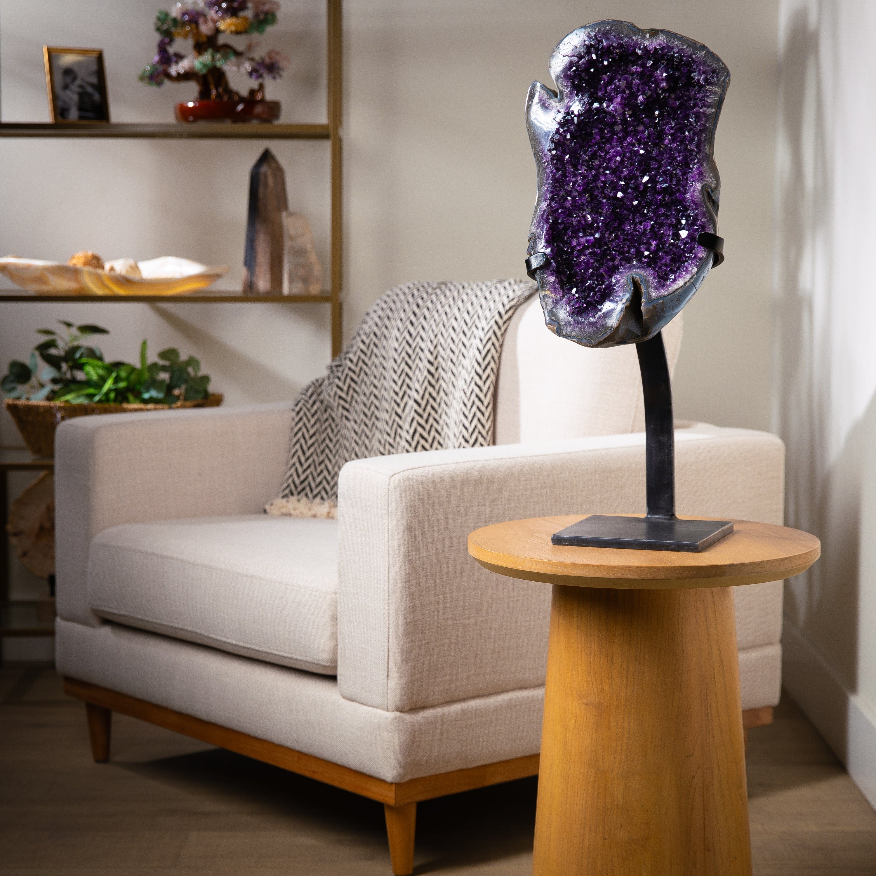 Kalifano Amethyst Uruguayan Amethyst Geode on Custom Stand - 26" / 42 lbs UAG19200.002