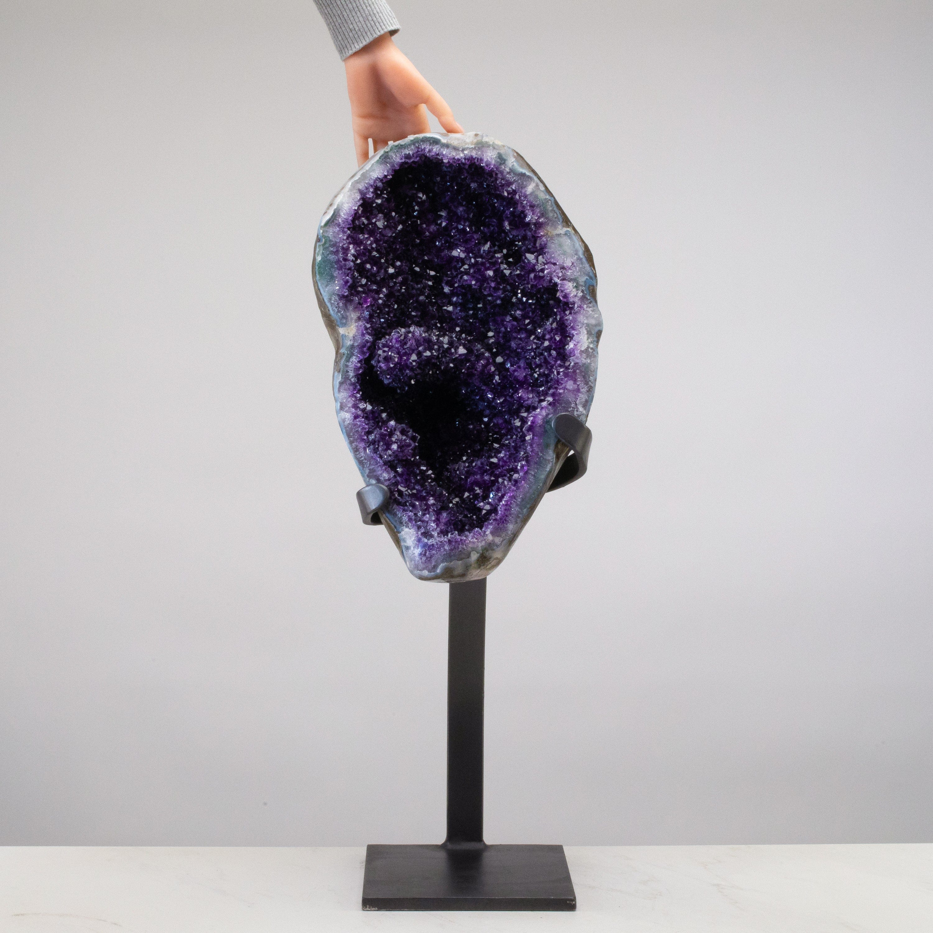 Kalifano Amethyst Uruguayan Amethyst Geode on Custom Stand - 29" / 56 lbs UAG28000.002