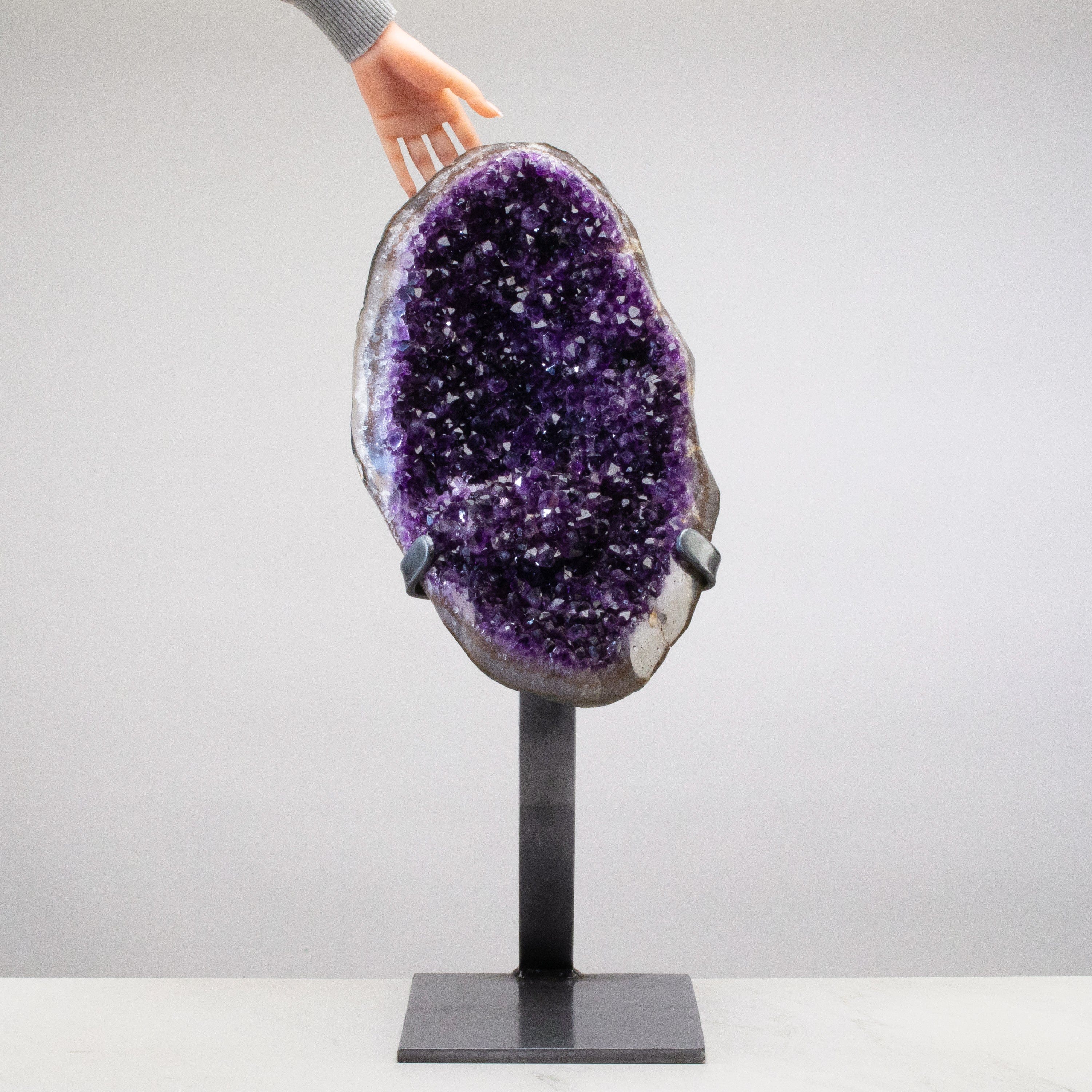 Kalifano Amethyst Uruguayan Amethyst Geode on Custom Stand - 31" / 52 lbs UAG24000.002