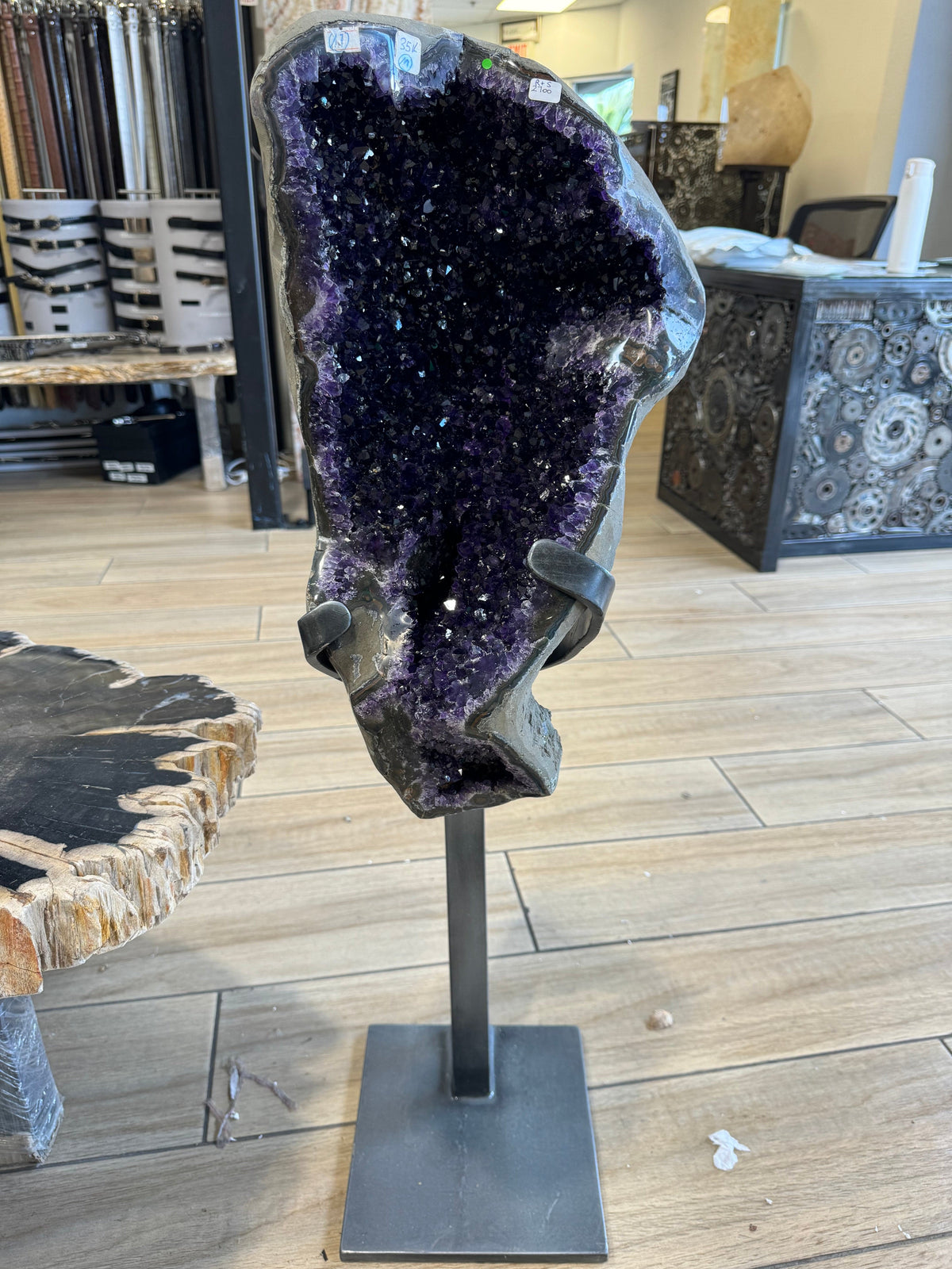 Kalifano Amethyst Uruguayan Amethyst Geode on Custom Stand - 36" / 77 lbs UAG20000.002