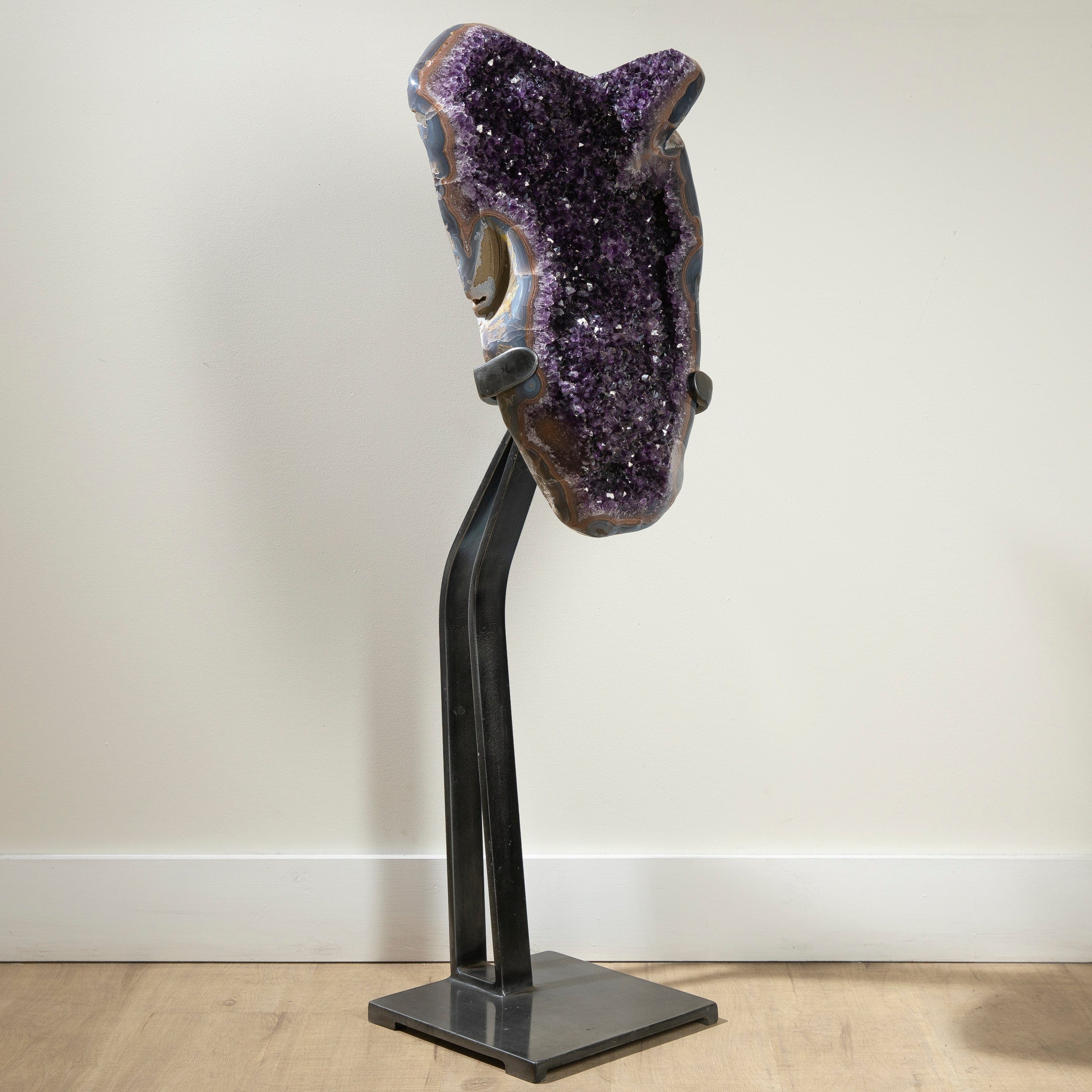 Kalifano Amethyst Uruguayan Amethyst Geode on Custom Stand - 47" / 130 lbs UAG56000.001