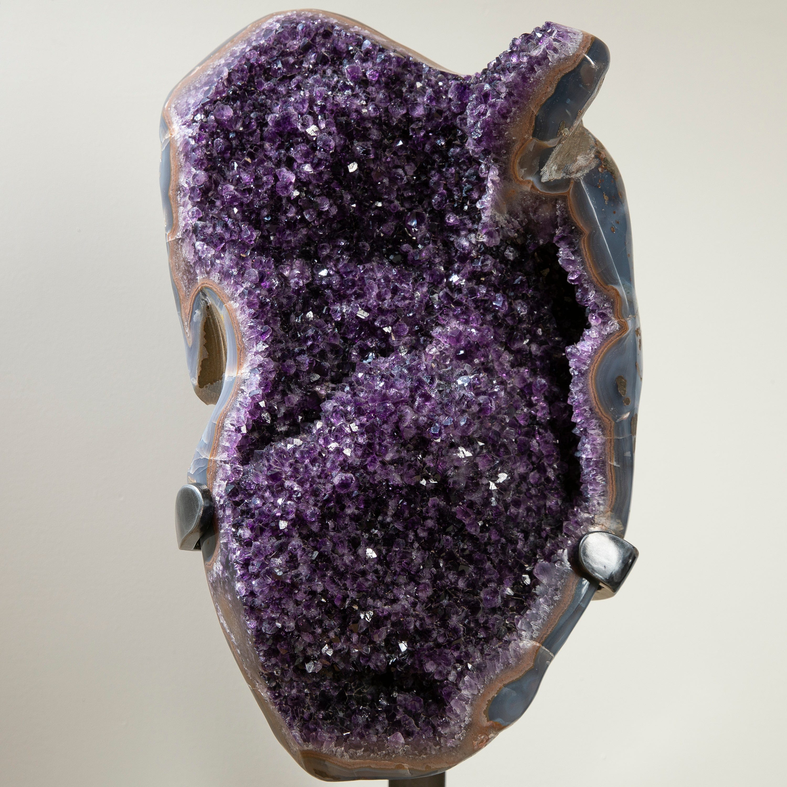 Kalifano Amethyst Uruguayan Amethyst Geode on Custom Stand - 47" / 130 lbs UAG56000.001