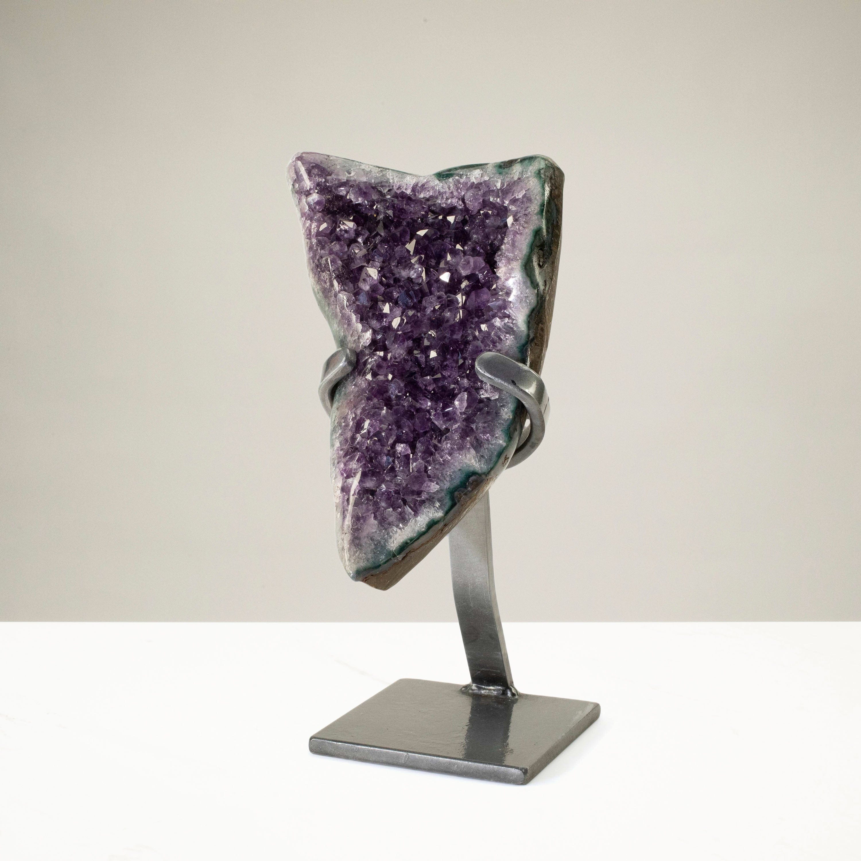 Kalifano Amethyst Uruguayan Amethyst Geode on Custom Stand - 5.3 lbs / 10 in. UAG2400.039