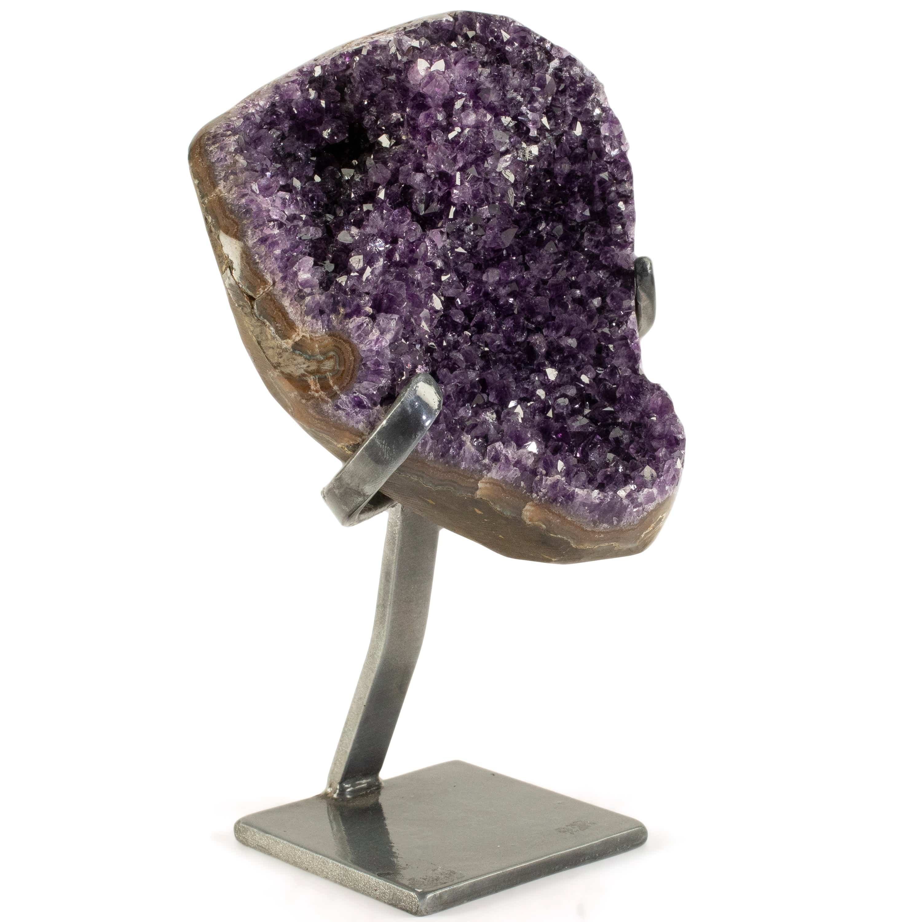 Kalifano Amethyst Uruguayan Amethyst Geode on Custom Stand - 7.7 lbs / 10.5 in. UAG3500.002