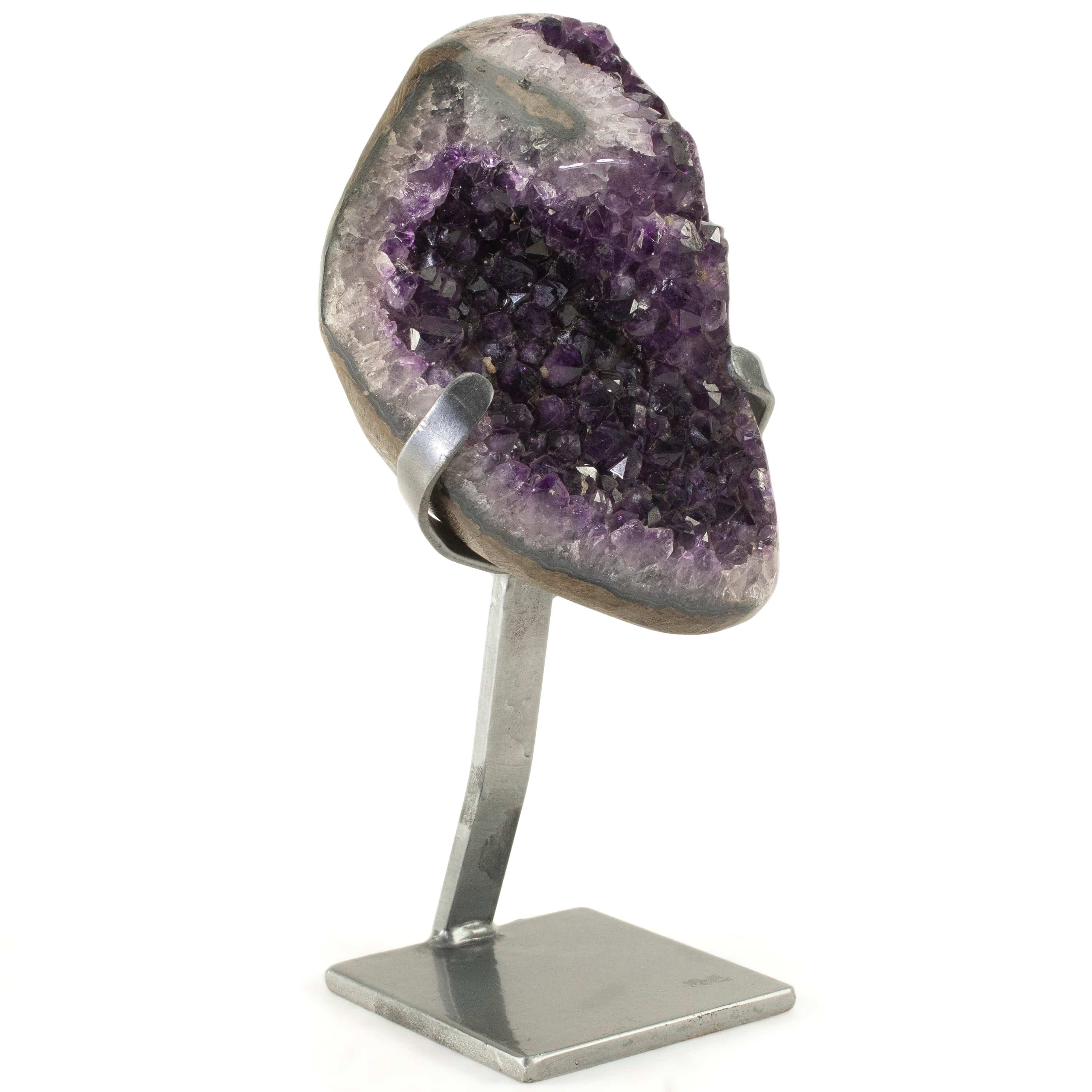 Kalifano Amethyst Uruguayan Amethyst Geode on Custom Stand - 7.7 lbs / 10.5 in. UAG3500.005