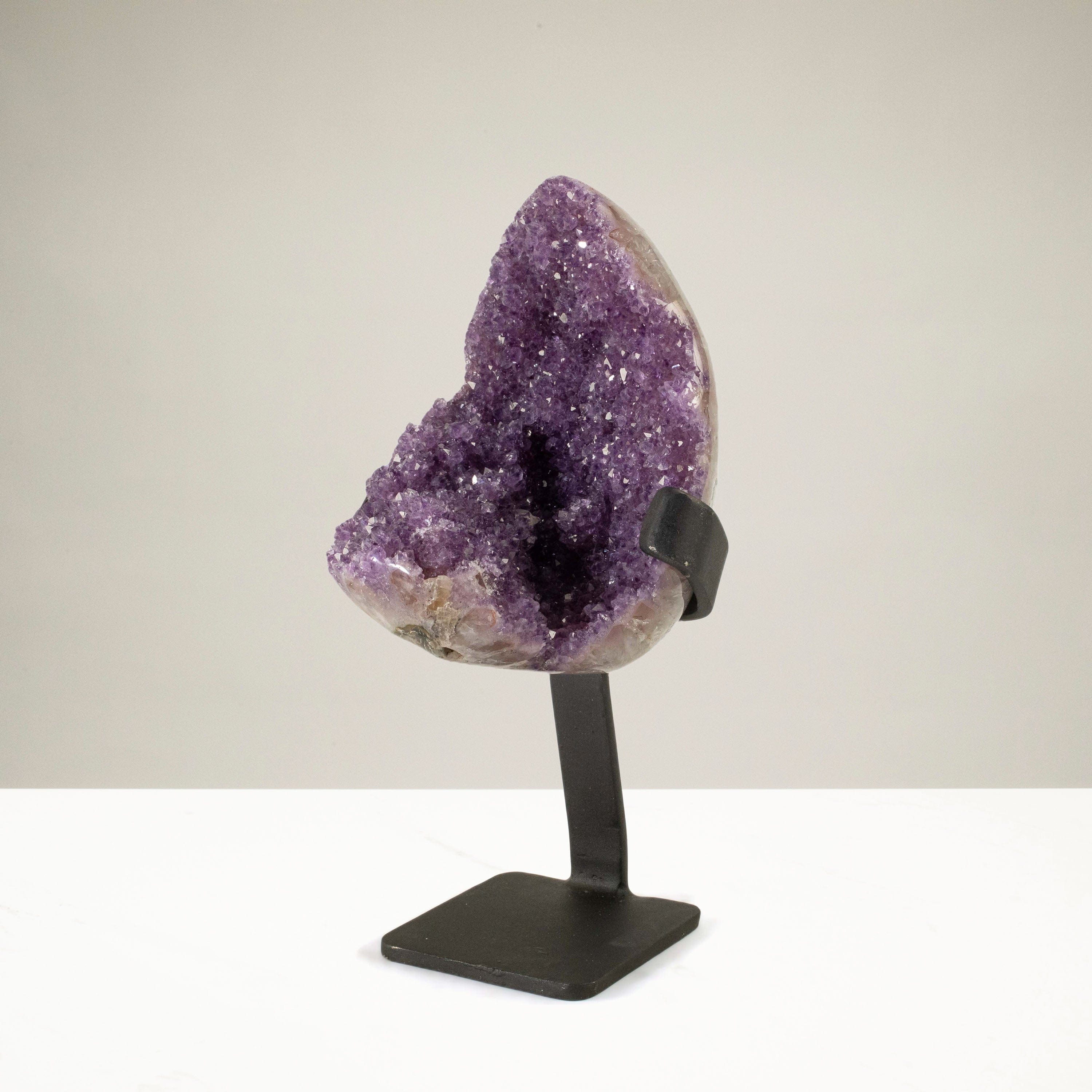 Kalifano Amethyst Uruguayan Amethyst Geode on Custom Stand - 7.8 lbs / 11.5 in. UAG3500.006