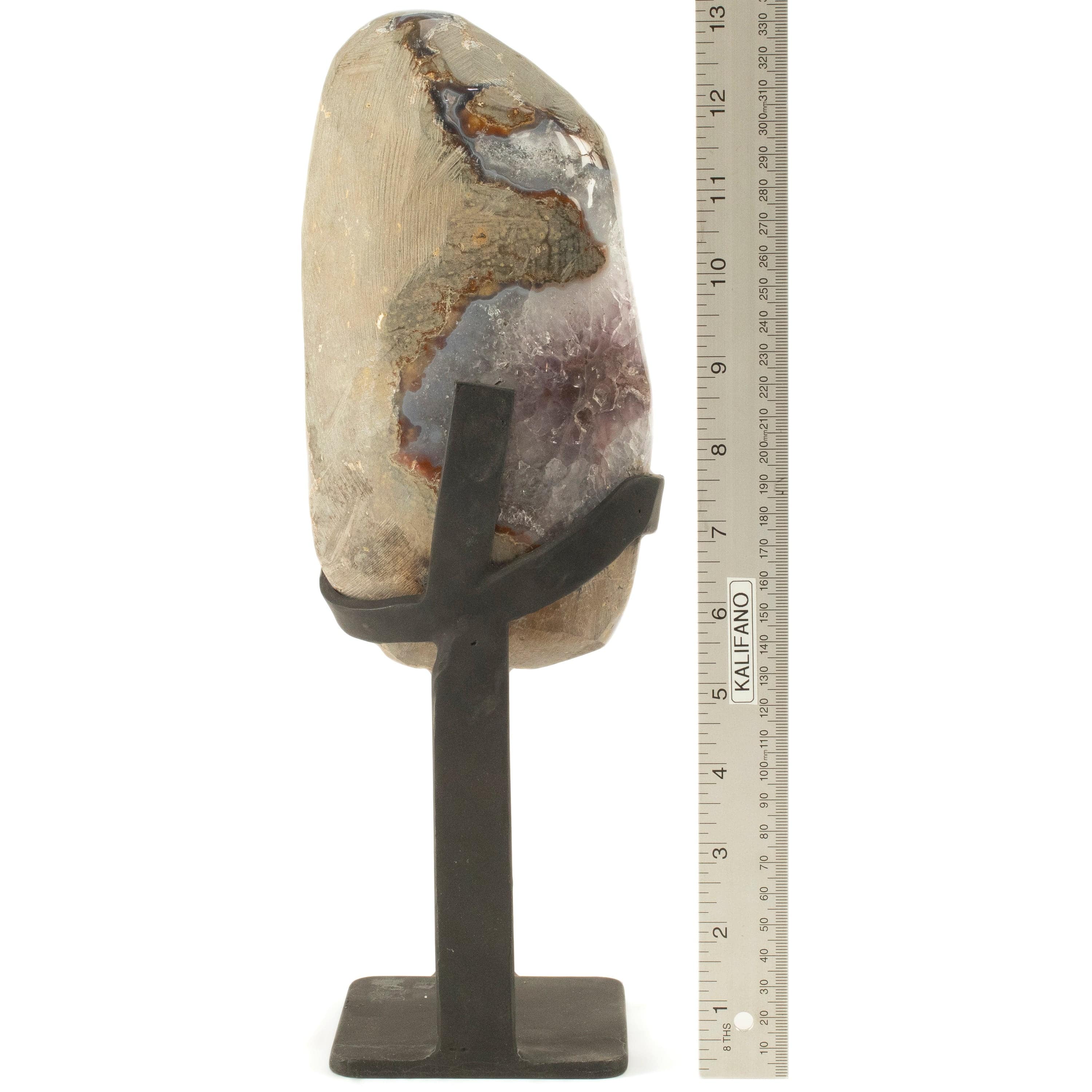 Kalifano Amethyst Uruguayan Amethyst Geode on Custom Stand - 8.1 lbs / 13.5 in. UAG3700.002