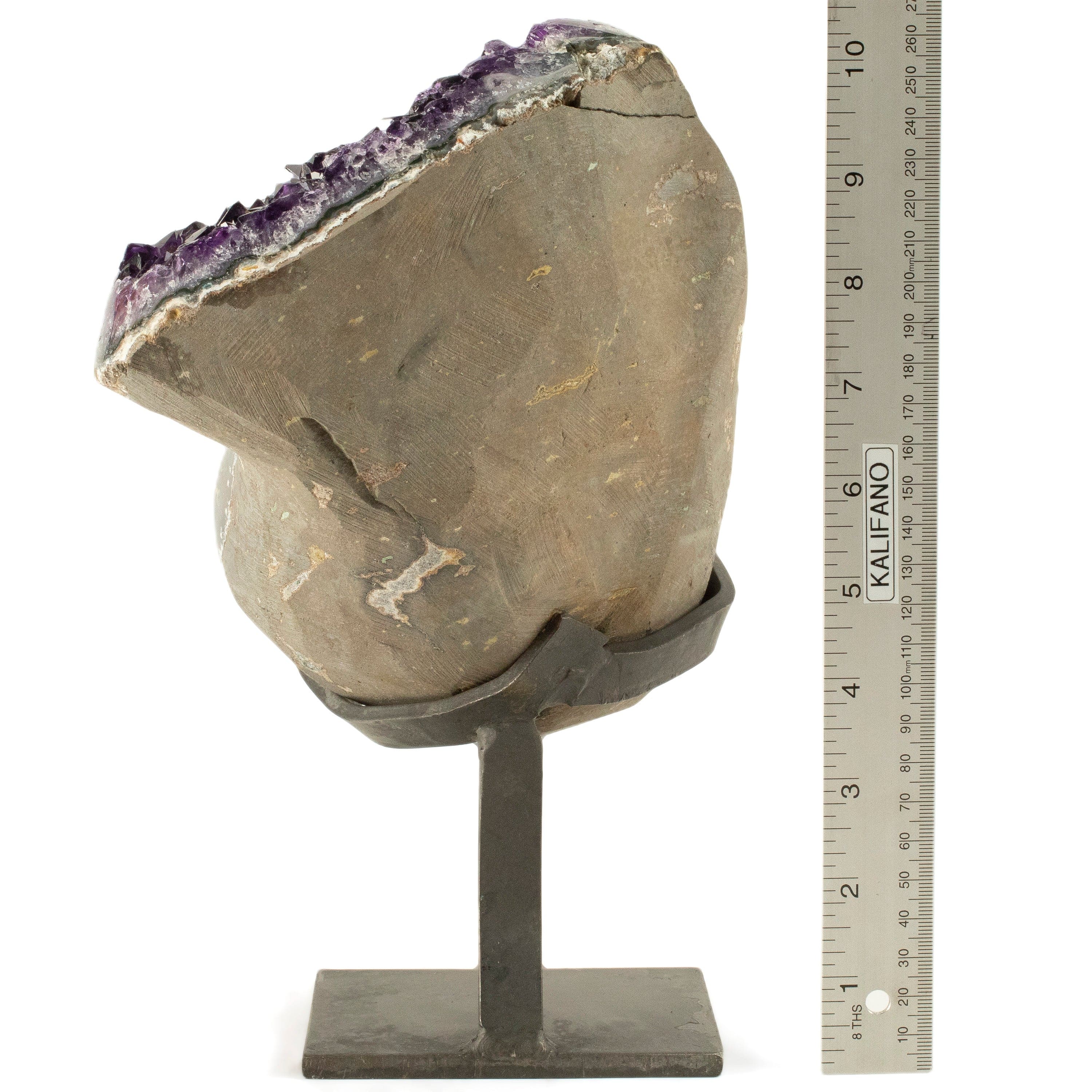 Kalifano Amethyst Uruguayan Amethyst Geode on Custom Stand - 8.6 lbs / 10 in. UAG4000.002