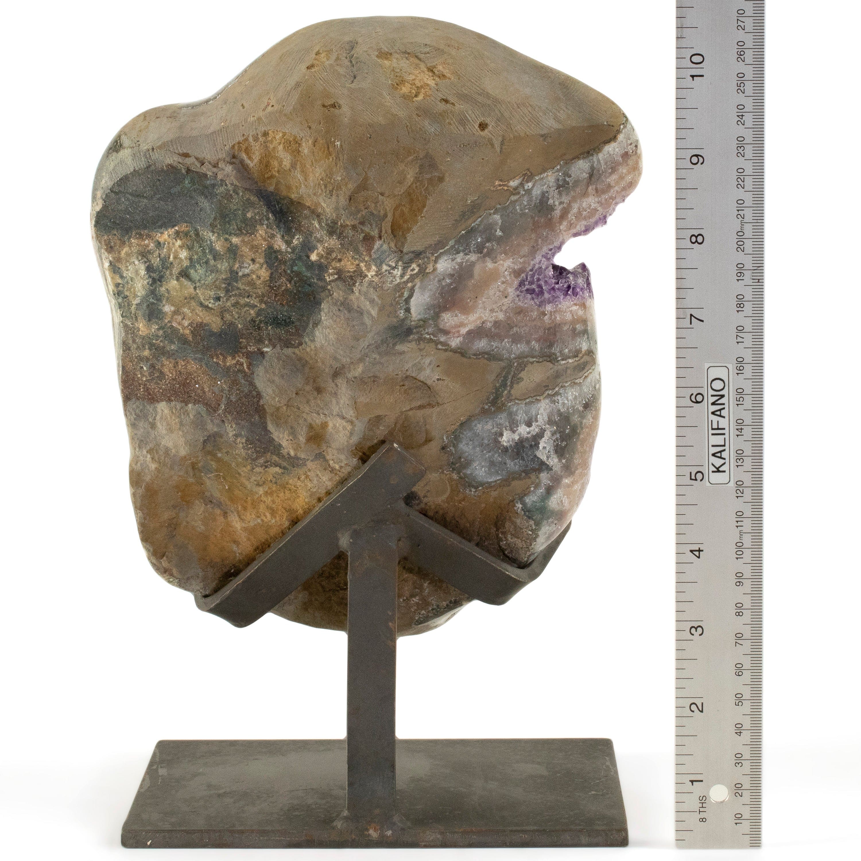 Kalifano Amethyst Uruguayan Amethyst Geode on Custom Stand - 9.6 lbs / 10.5 in. UAG4400.009