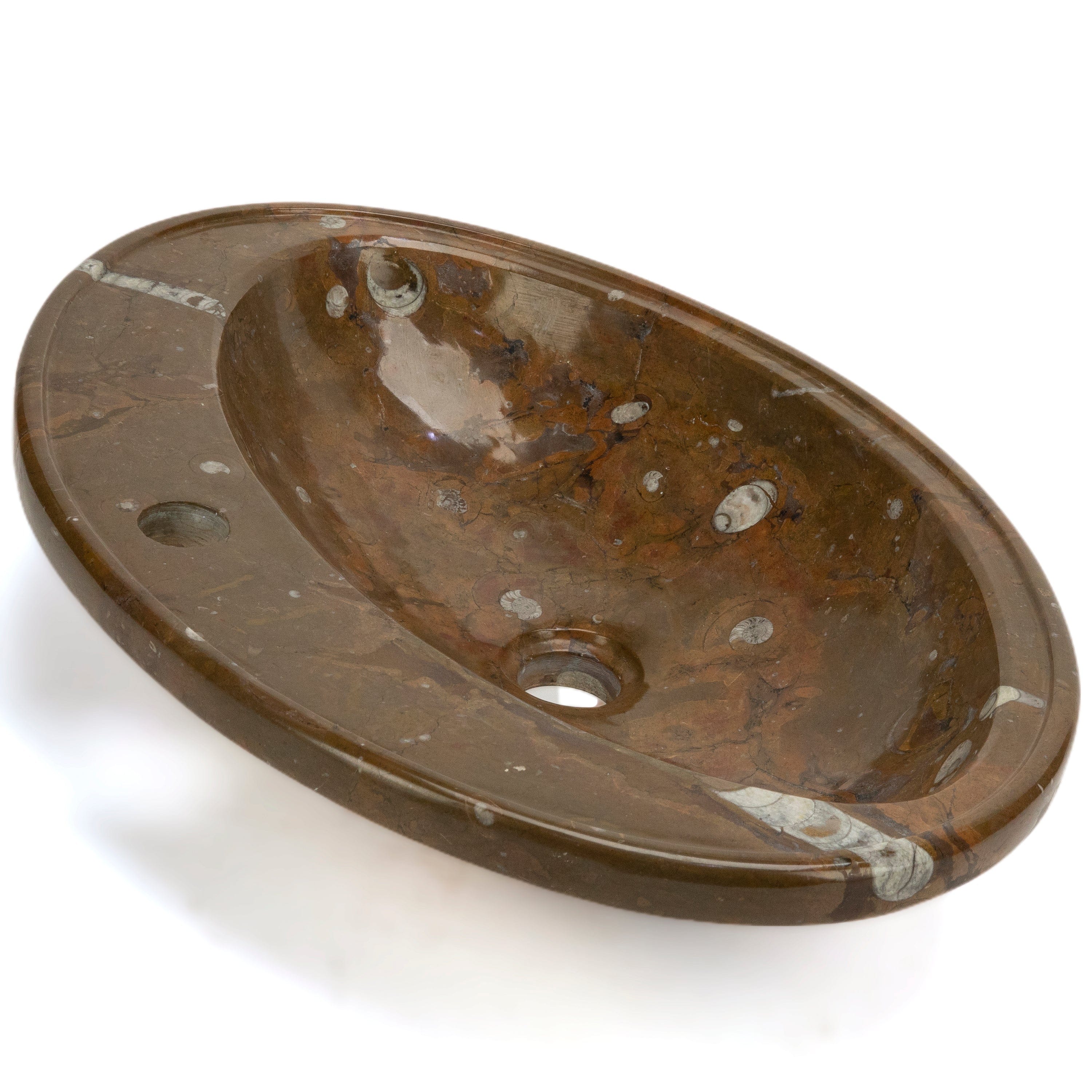 KALIFANO Ammonites Ammonite Fossil Sink Bowl from Morocco - 23" AMBOWL3200.008