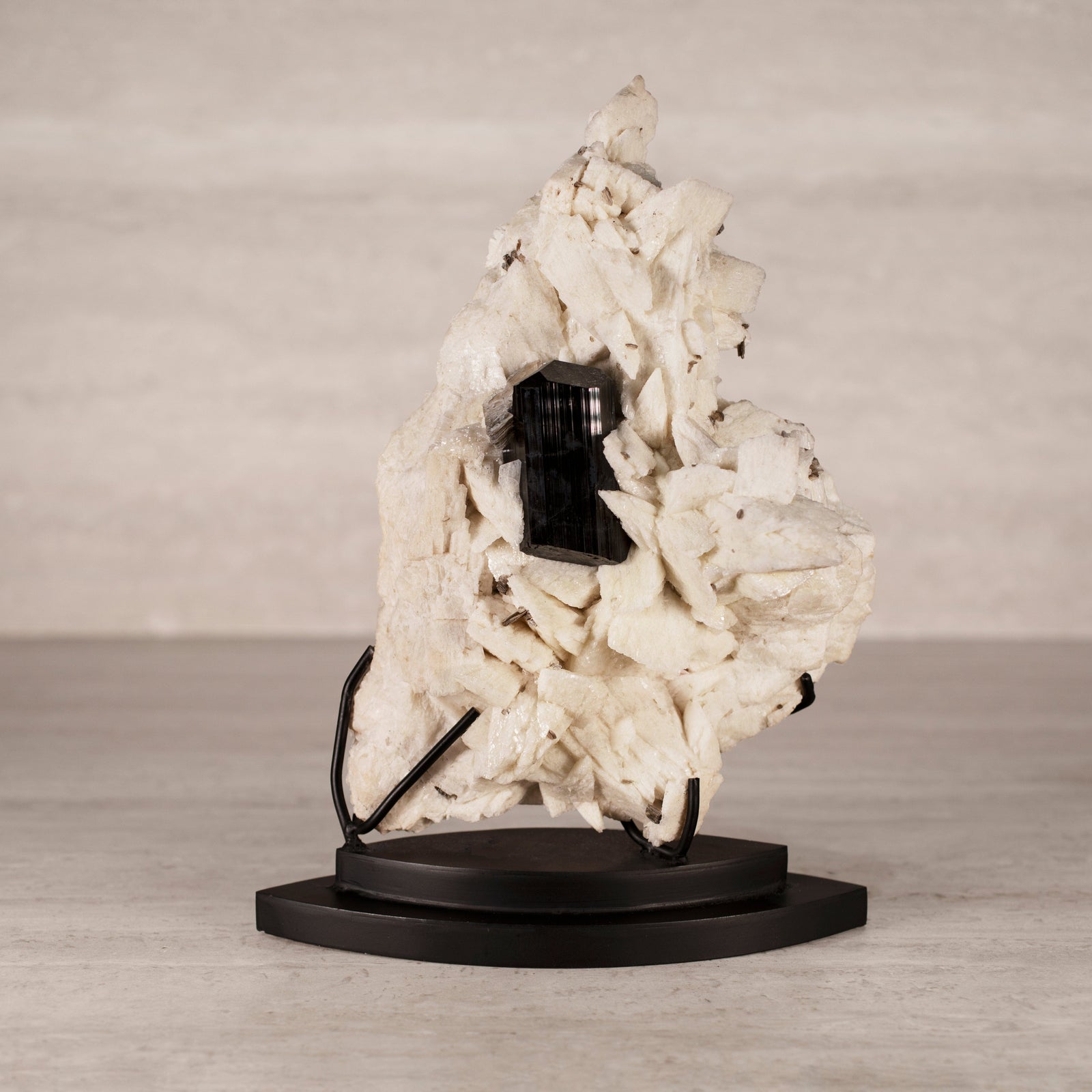 KALIFANO Apophyllite & Mica Natural Brazilian Apophyllite, Mica, and Black Tourmaline on Custom Stand - 11.75" / 7 lbs APE12000.001