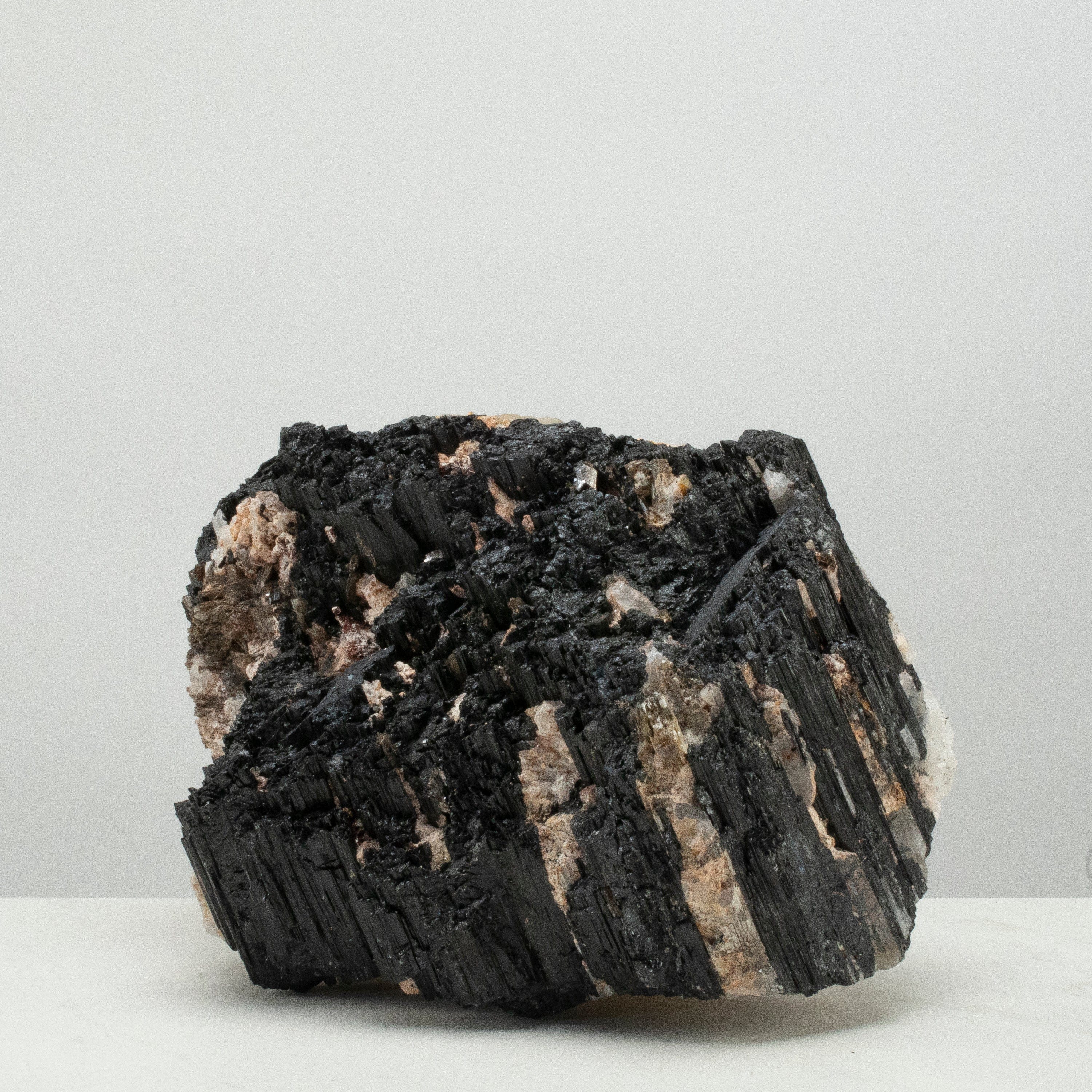 Kalifano Black Tourmaline Raw Black Tourmaline and Mica Log 10" / 24.5lbs BT1800.012