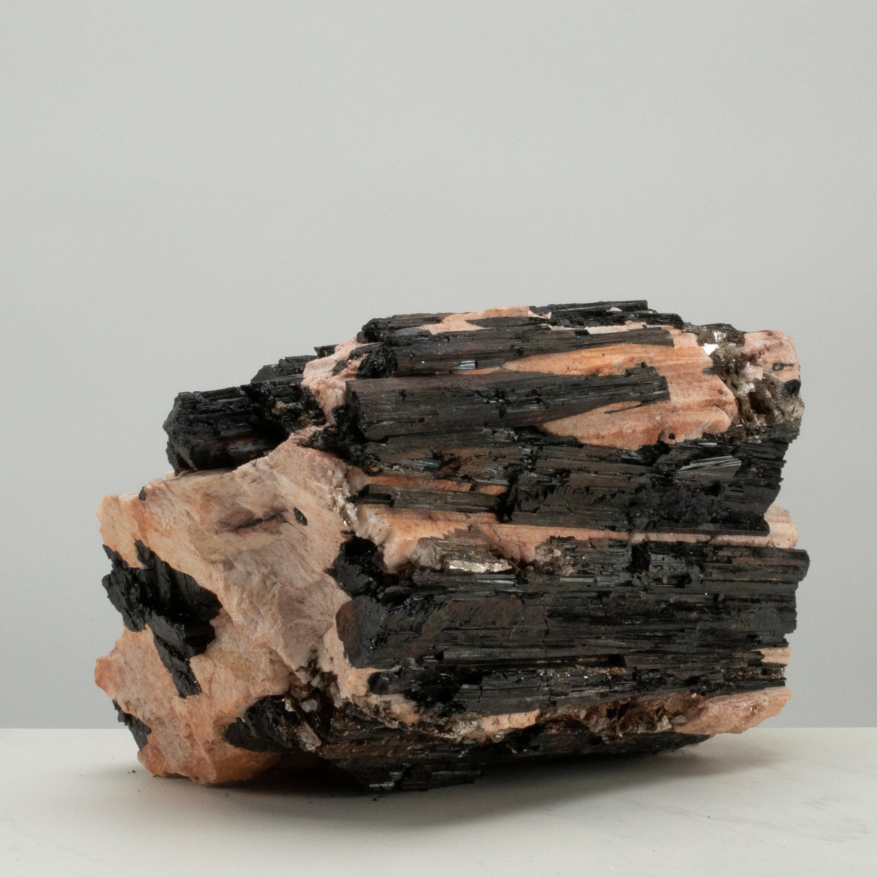 Kalifano Black Tourmaline Raw Black Tourmaline and Mica Log 11" / 28.9lbs BT2200.004