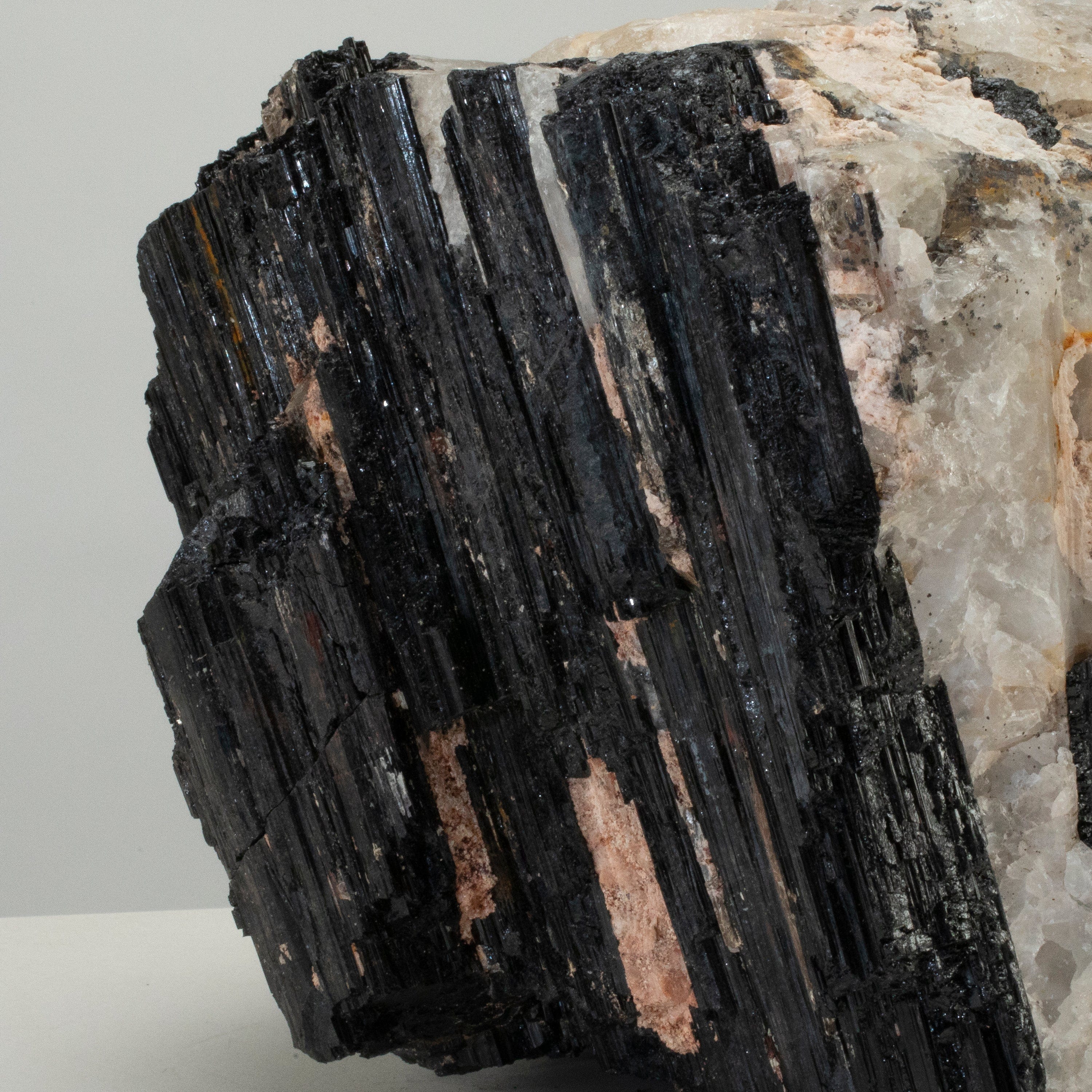 Kalifano Black Tourmaline Raw Black Tourmaline and Mica Log 12" / 37.3lbs BT2600.003